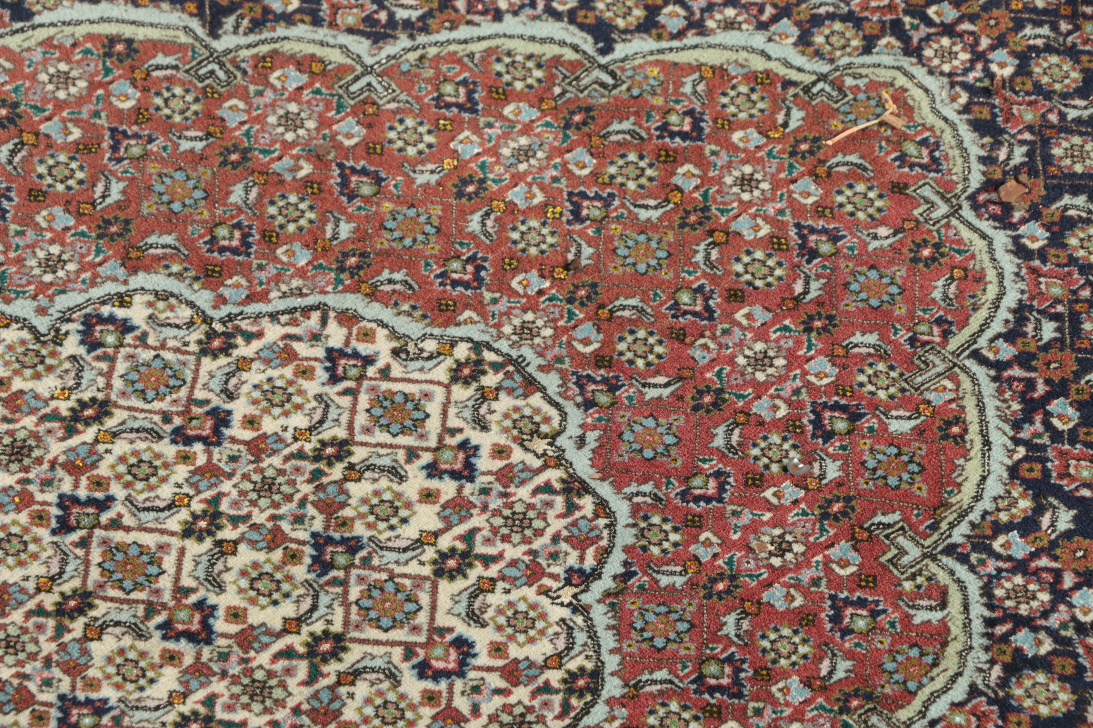Hand-Knotted Persian Tabriz Mahi Wool and Silk Area Rug