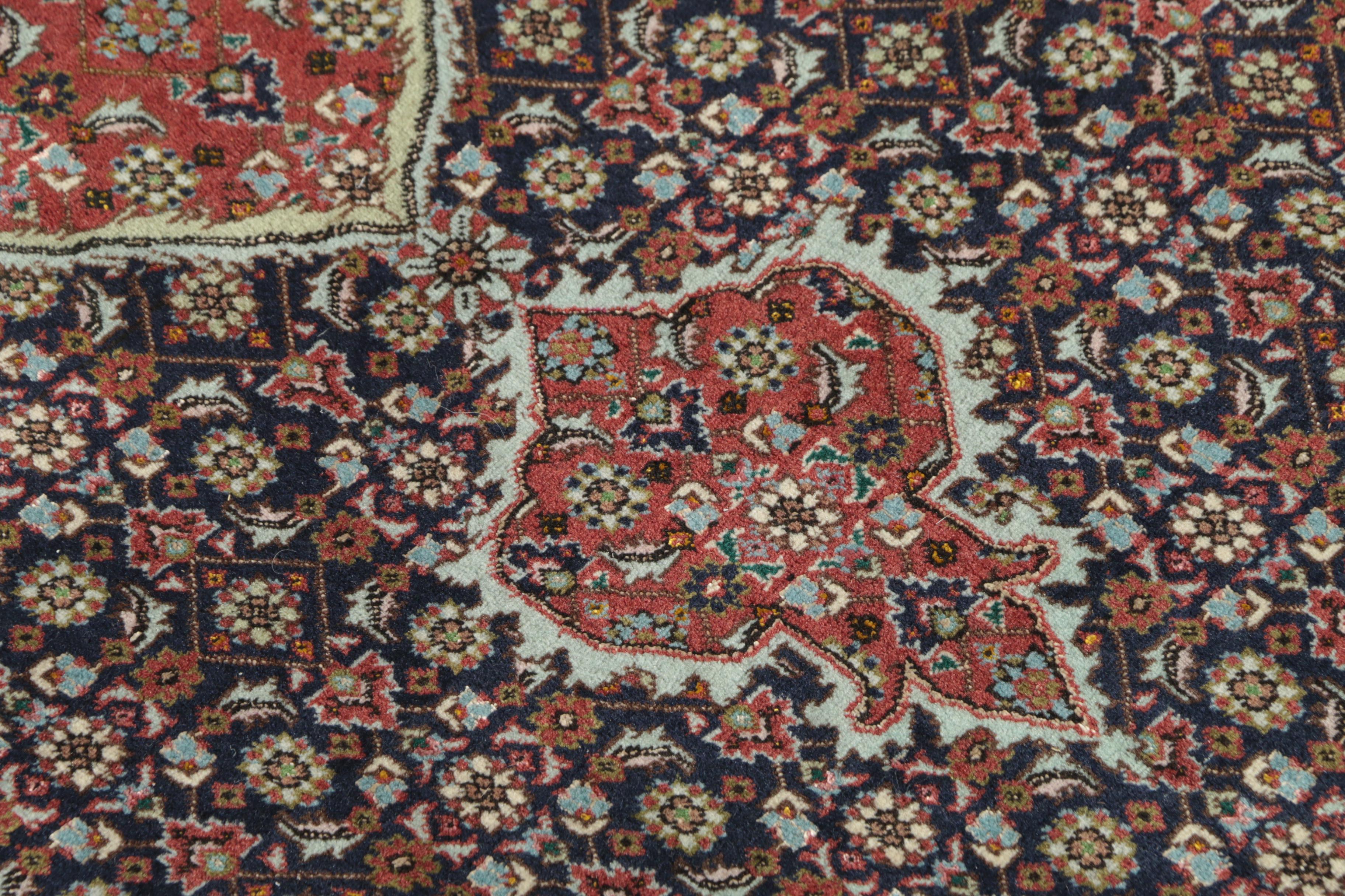 Hand-Knotted Persian Tabriz Mahi Wool and Silk Area Rug