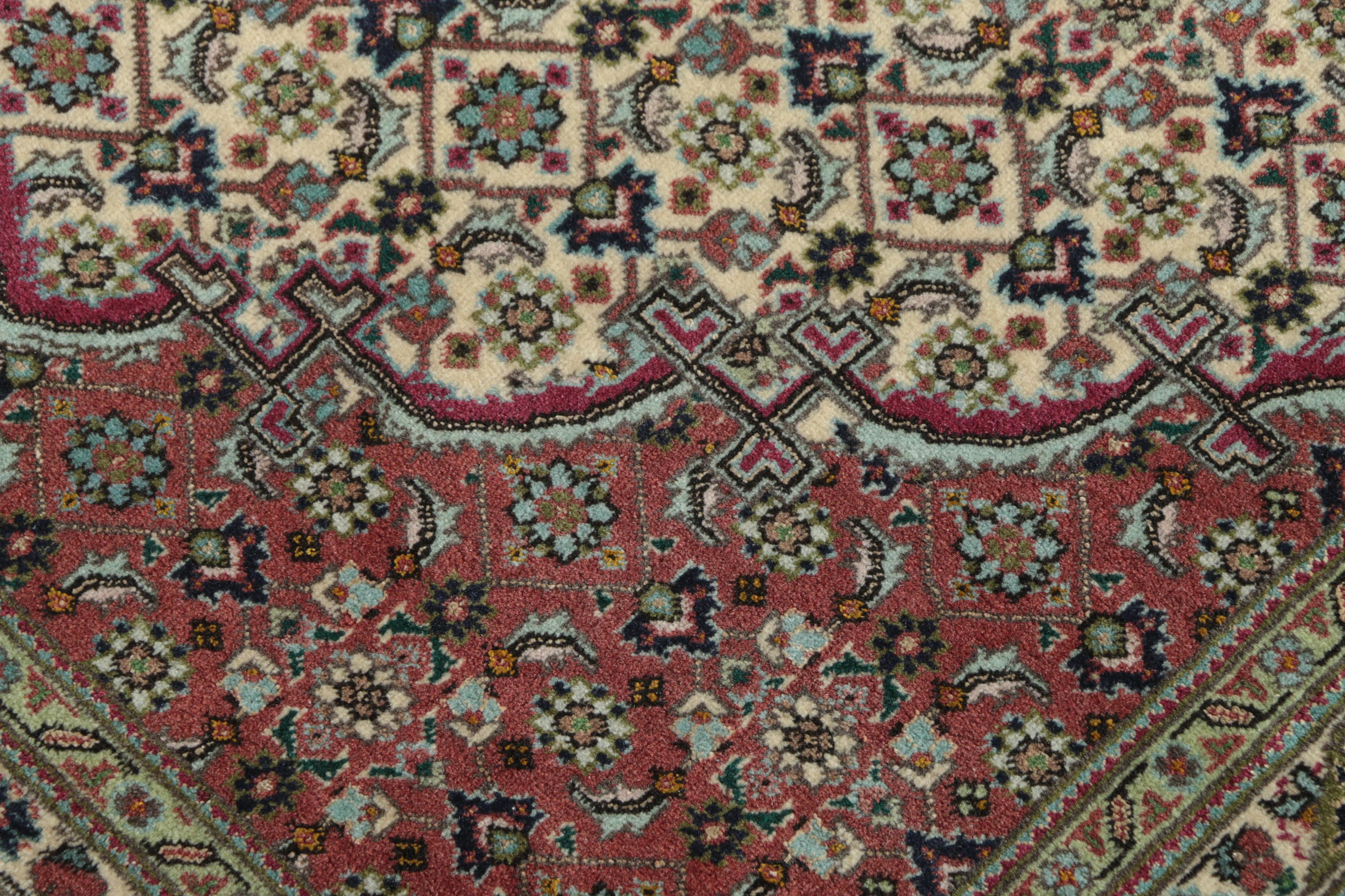Hand-Knotted Persian Tabriz Mahi Wool and Silk Area Rug