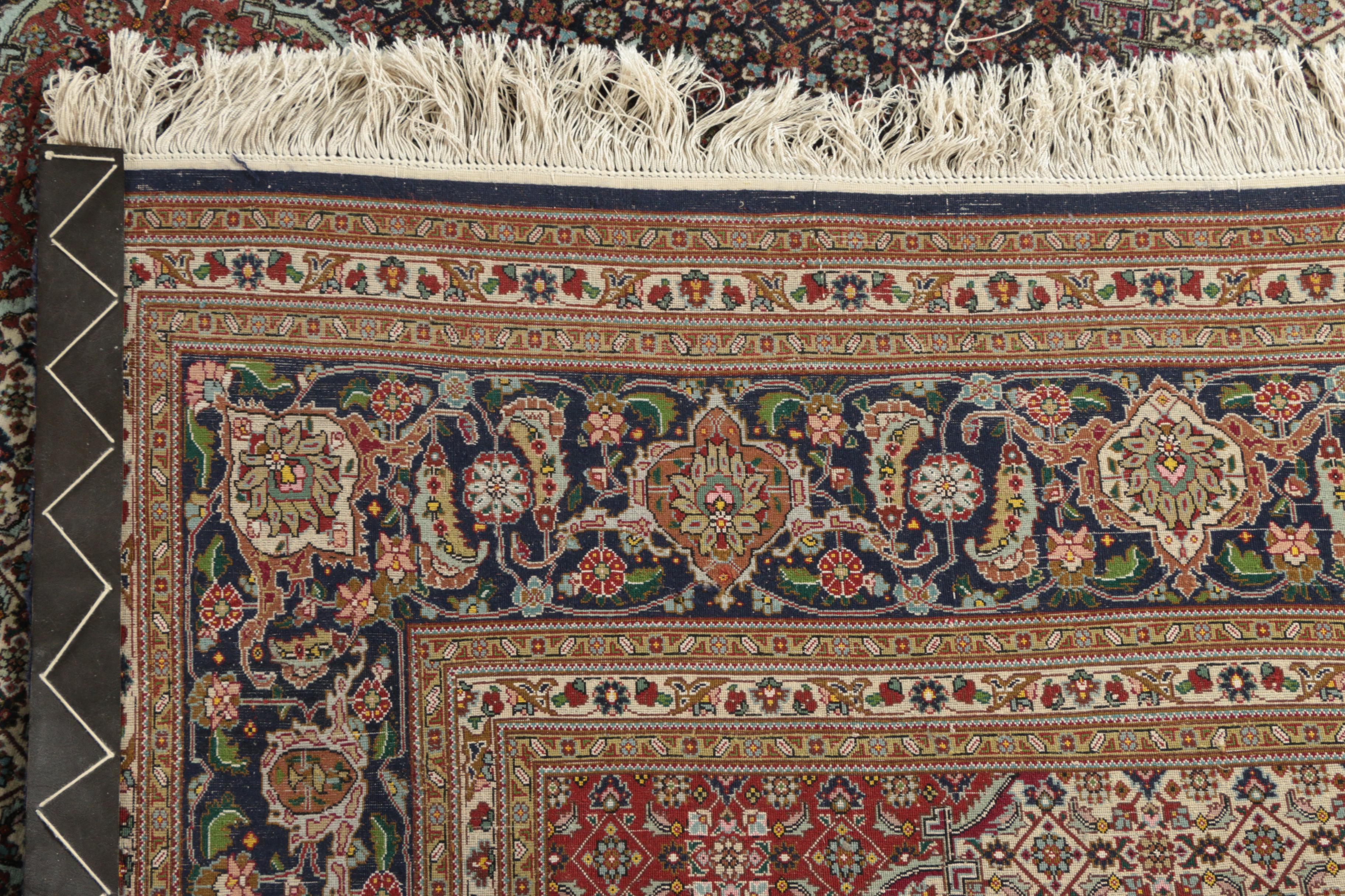 Hand-Knotted Persian Tabriz Mahi Wool and Silk Area Rug