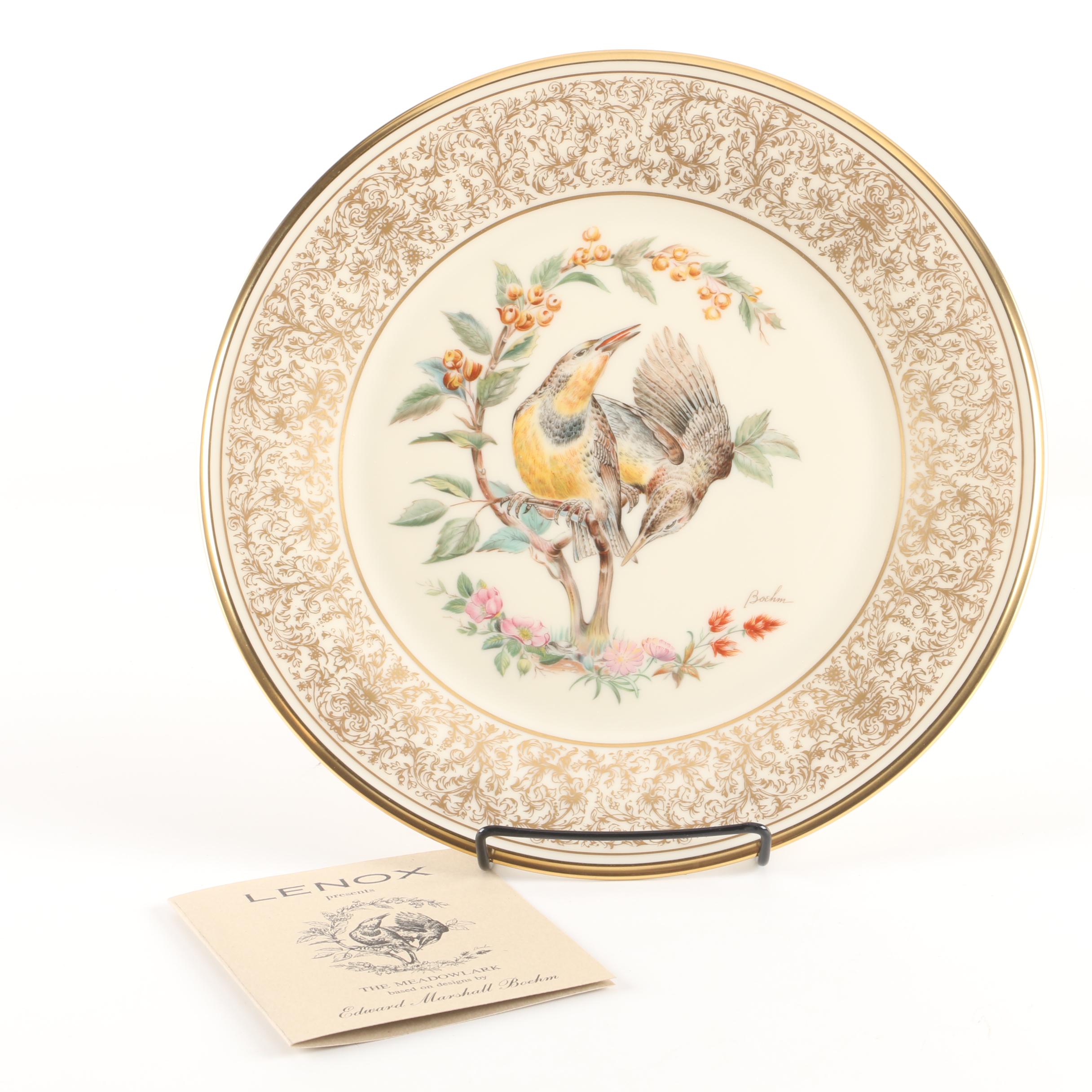 1973 Lenox "Boehm Birds" Porcelain Meadowlark Plate