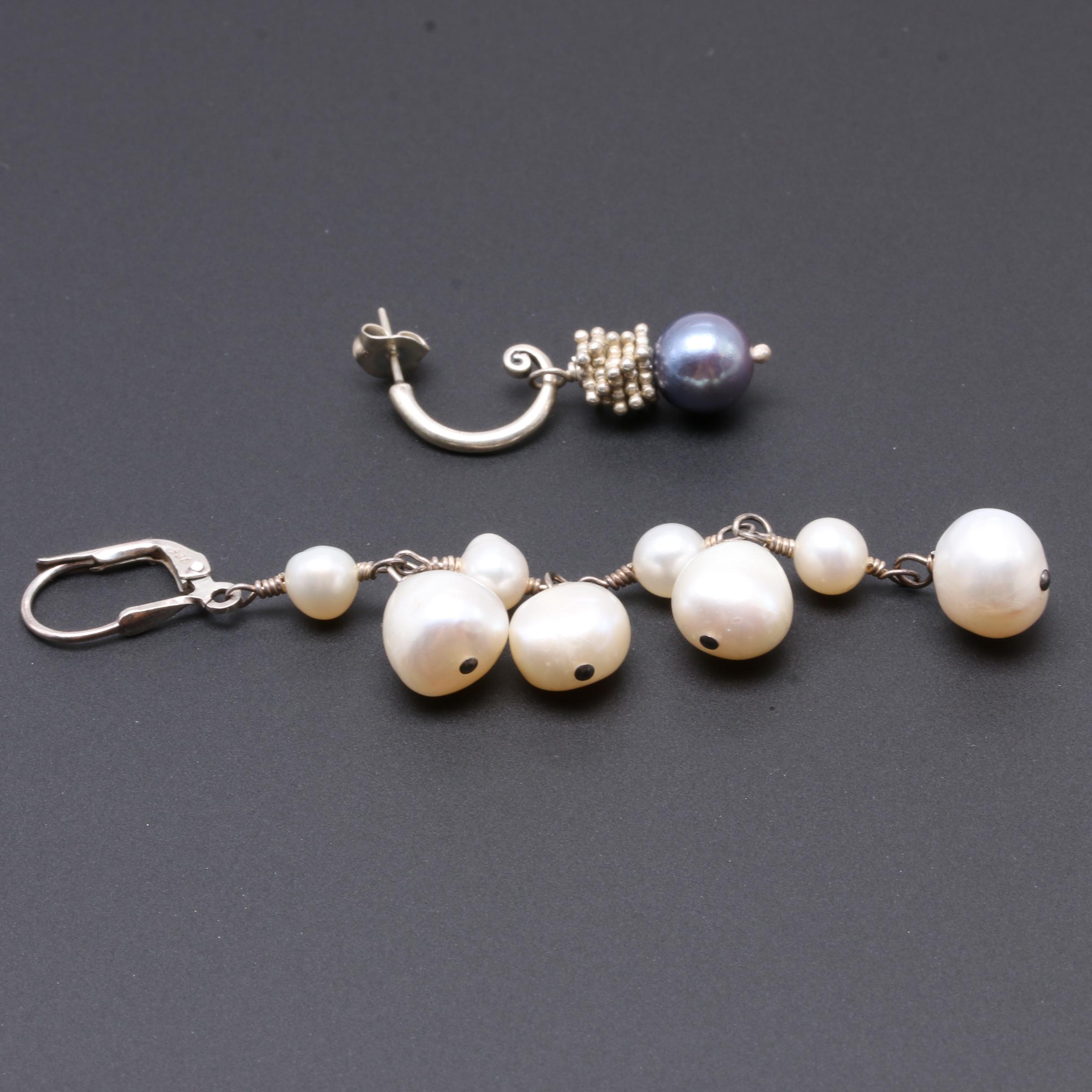 Assorted Sterling Silver Jewelry Featuring Garnet and Cultured Pearl