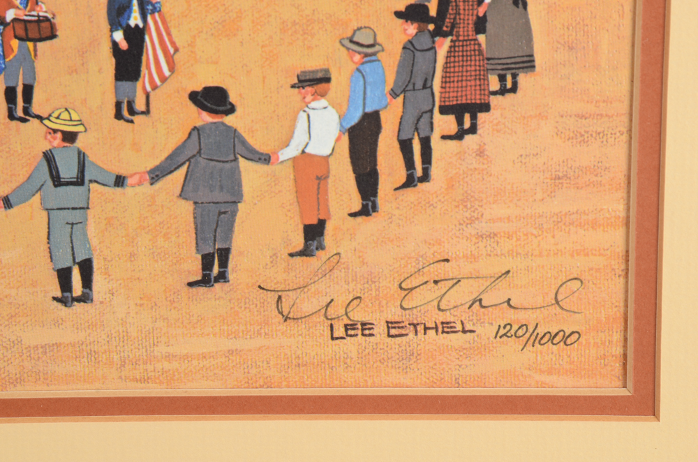 Lee Ethel Limited Edition Offset Lithograph Print of Early American Scene