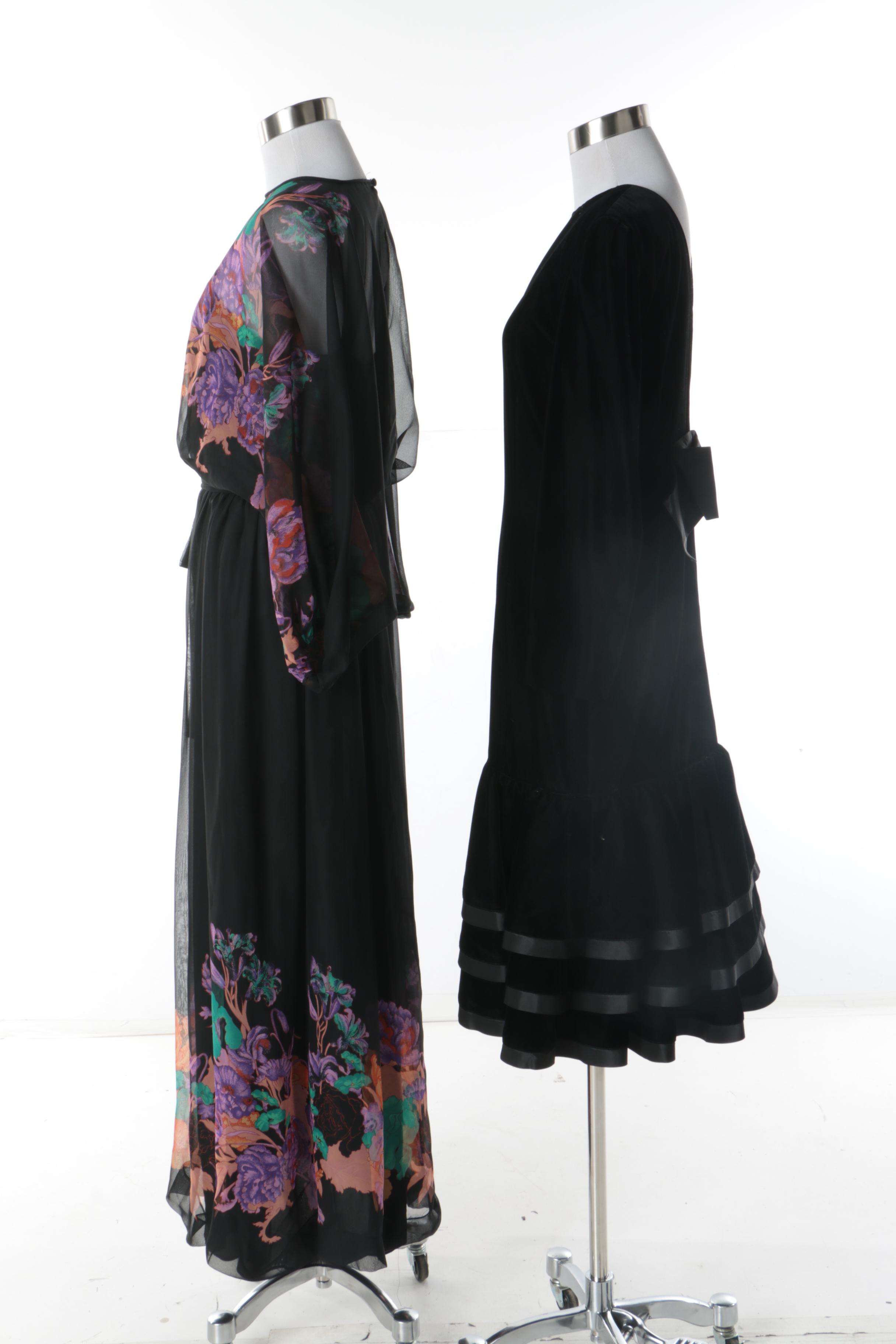 Late 1980s Vintage Louis Féraud and Saks Fifth Avenue Evening Dresses