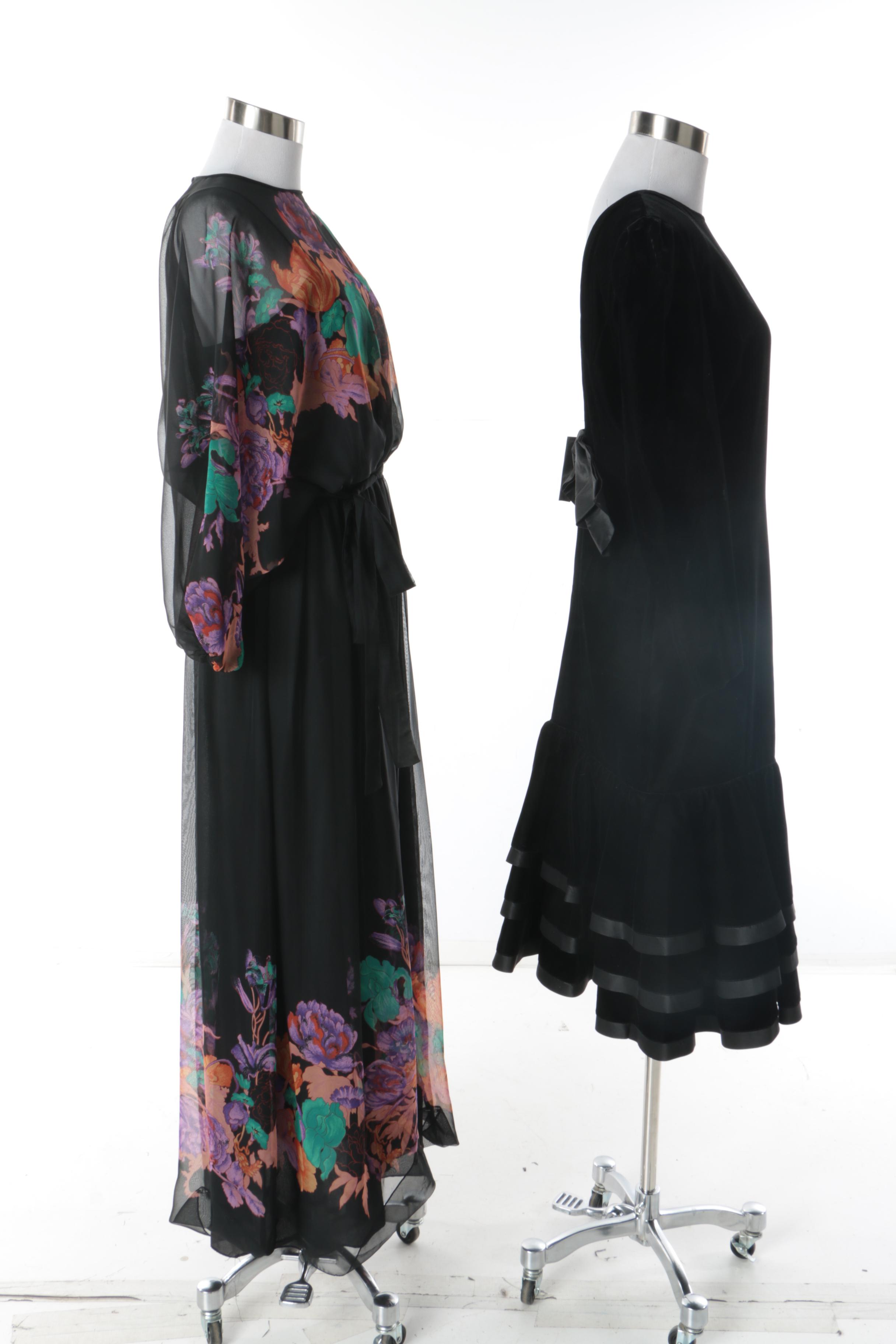 Late 1980s Vintage Louis Féraud and Saks Fifth Avenue Evening Dresses