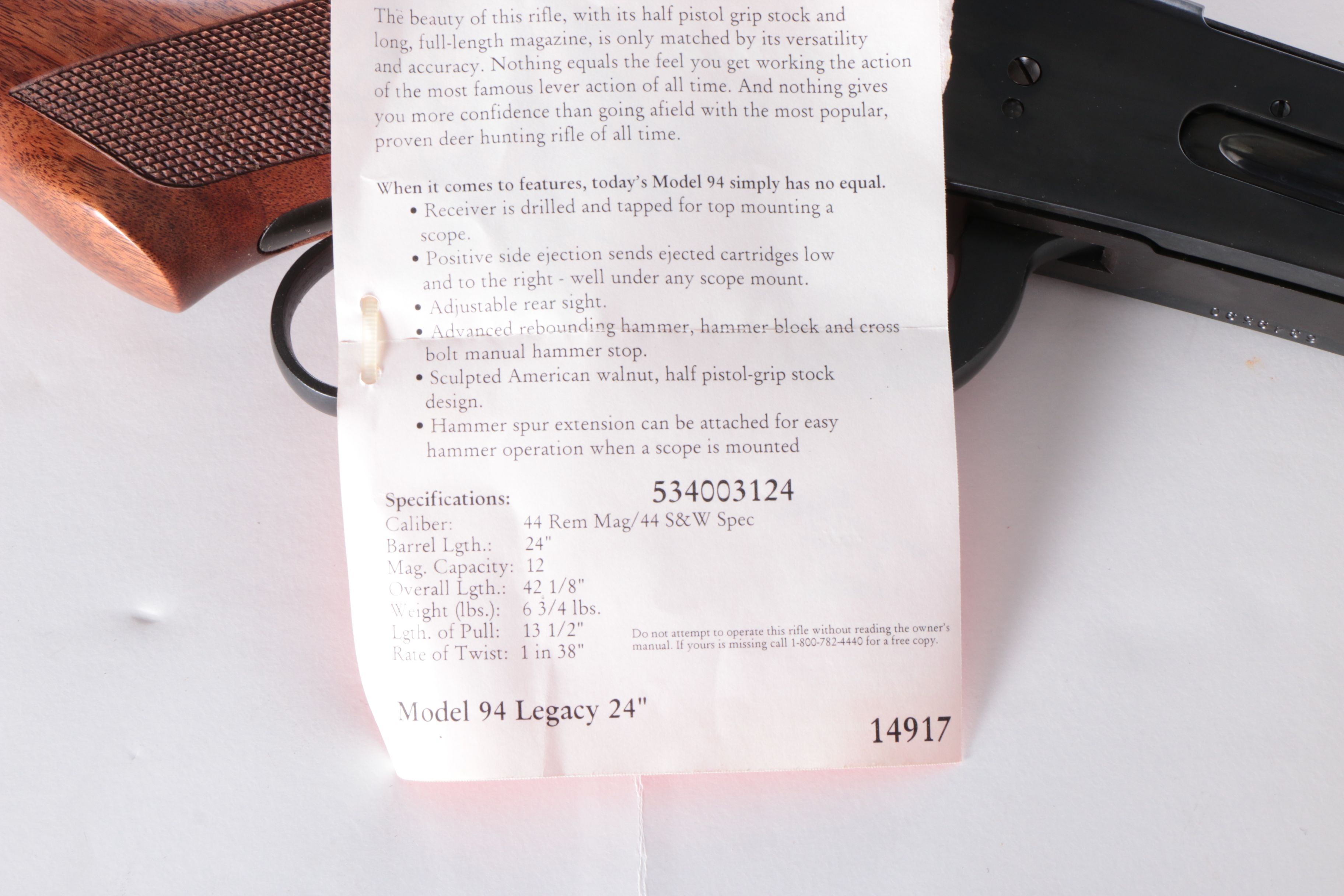 Winchester Model 94AE Rifle in .44 Remington Magnum