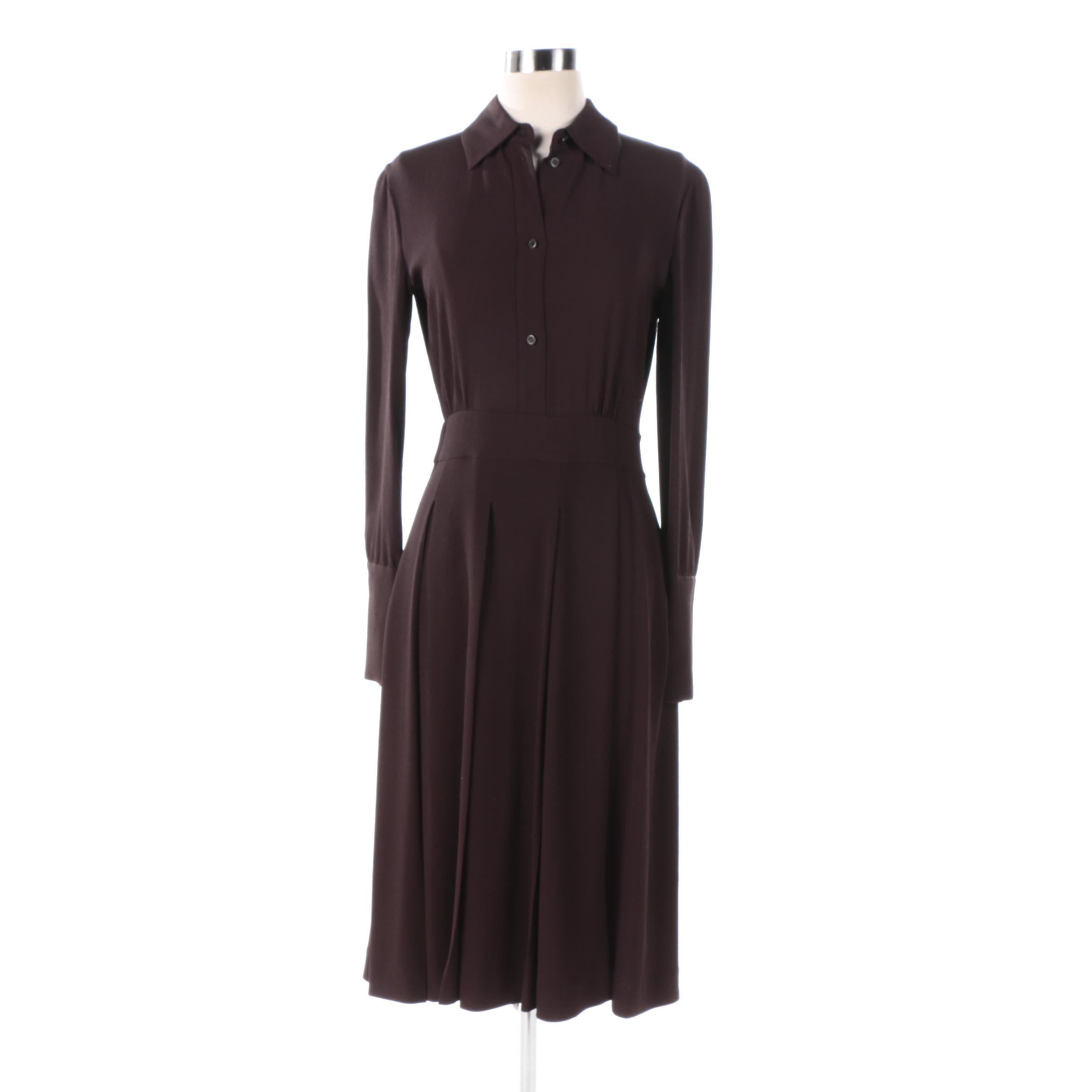 Prada Dark Brown Crepe Dress