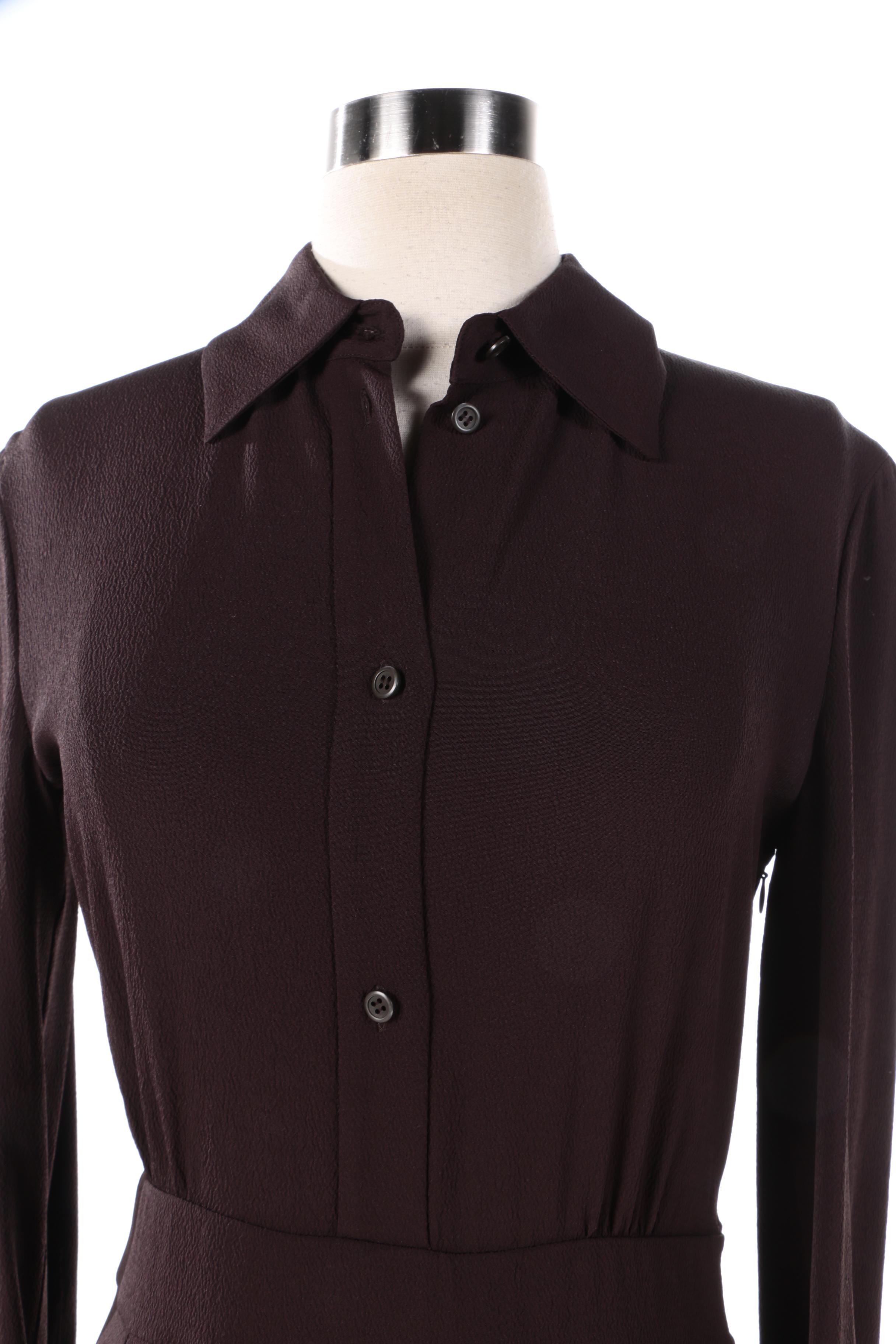 Prada Dark Brown Crepe Dress