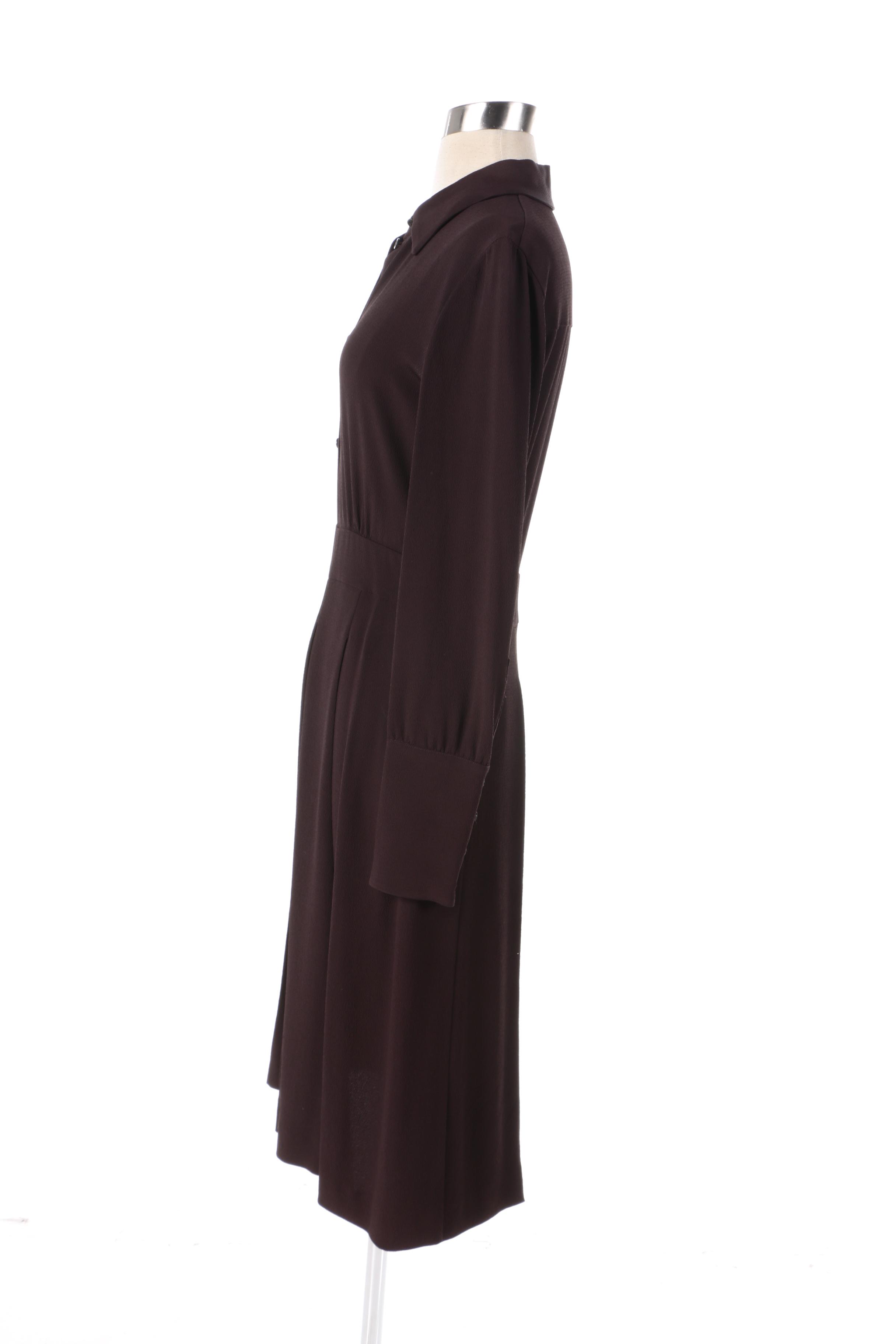 Prada Dark Brown Crepe Dress