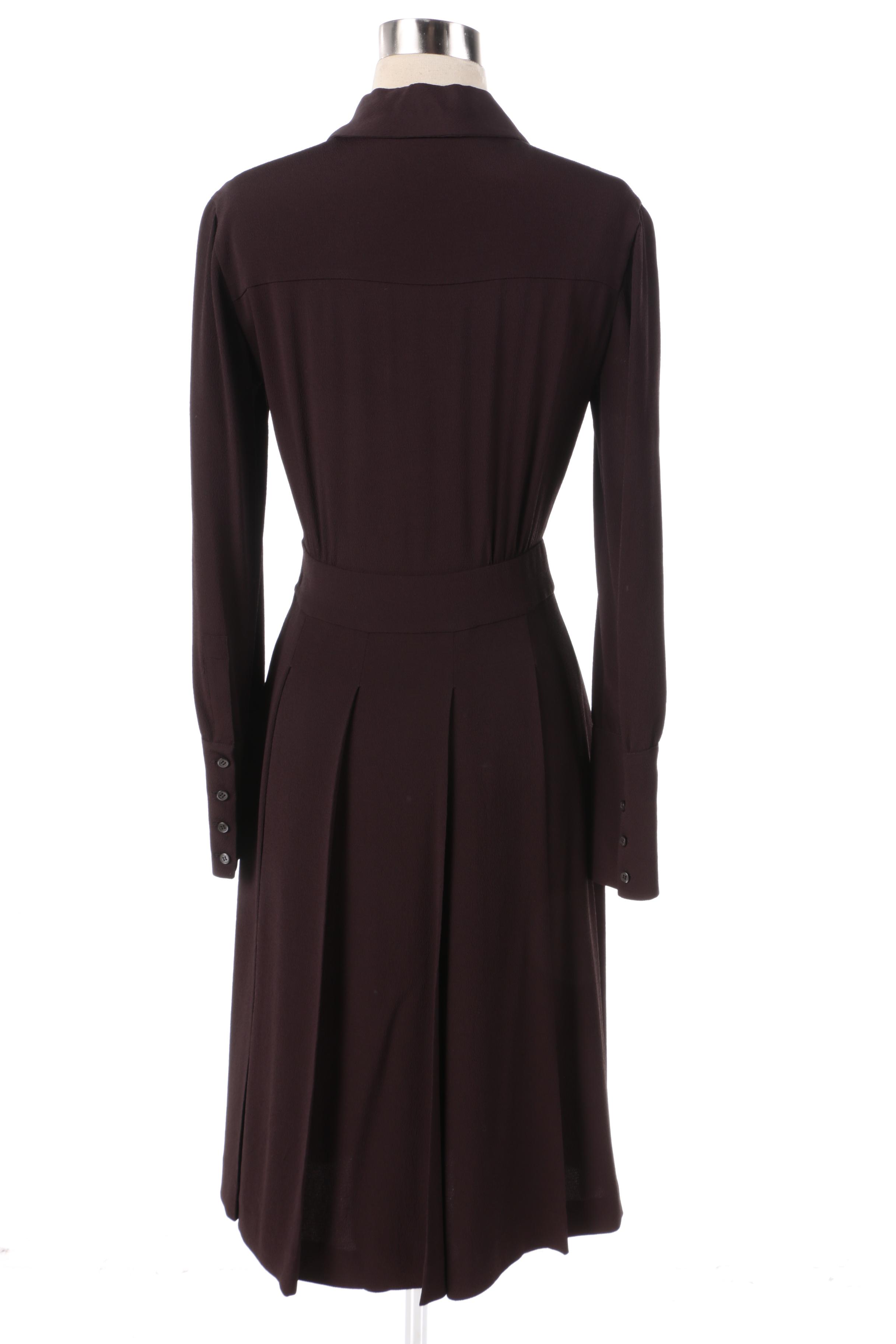 Prada Dark Brown Crepe Dress