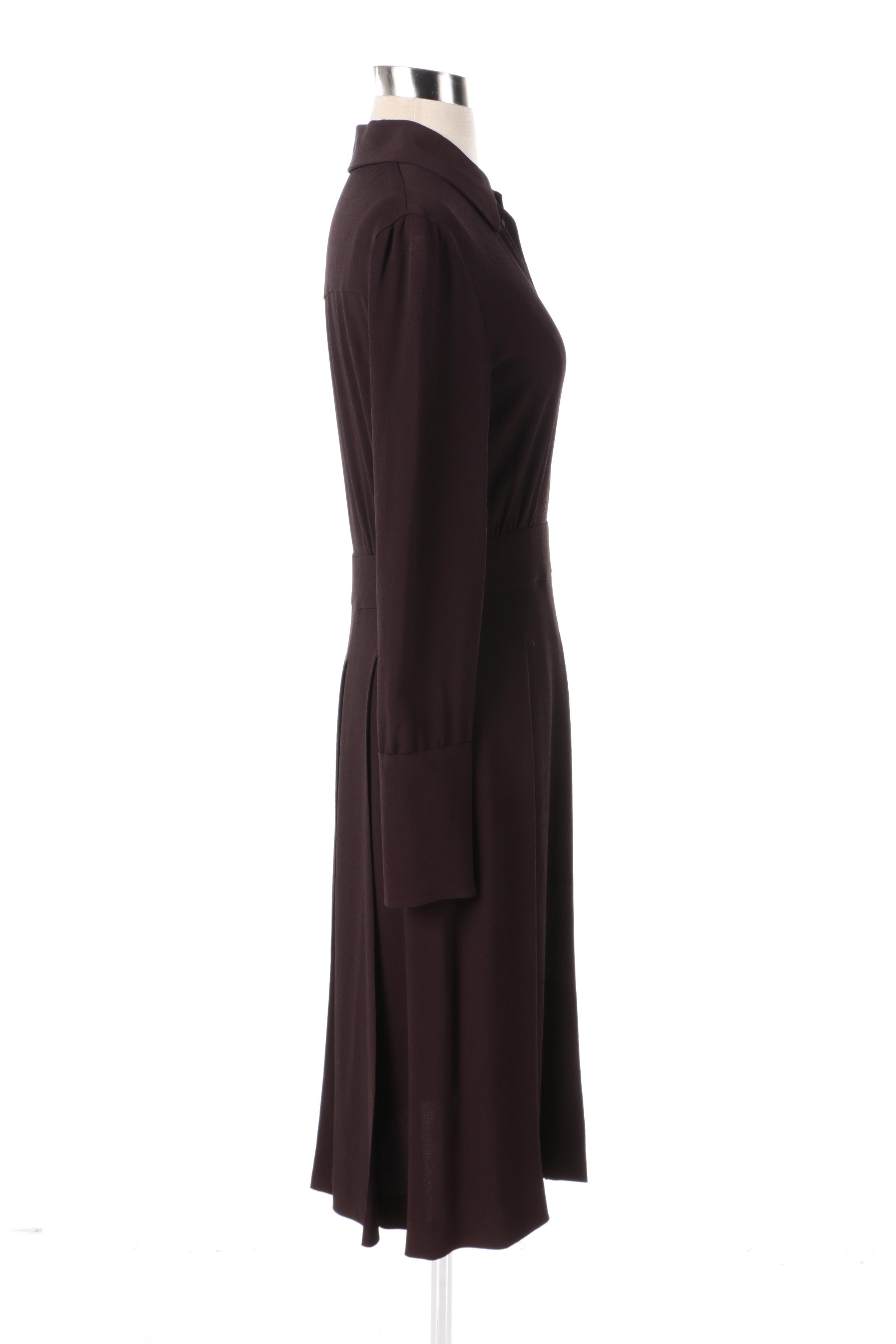 Prada Dark Brown Crepe Dress