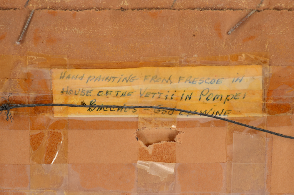 Antonio Francione Vintage Watercolor Painting after Pompeii Fresco "Bacchus"