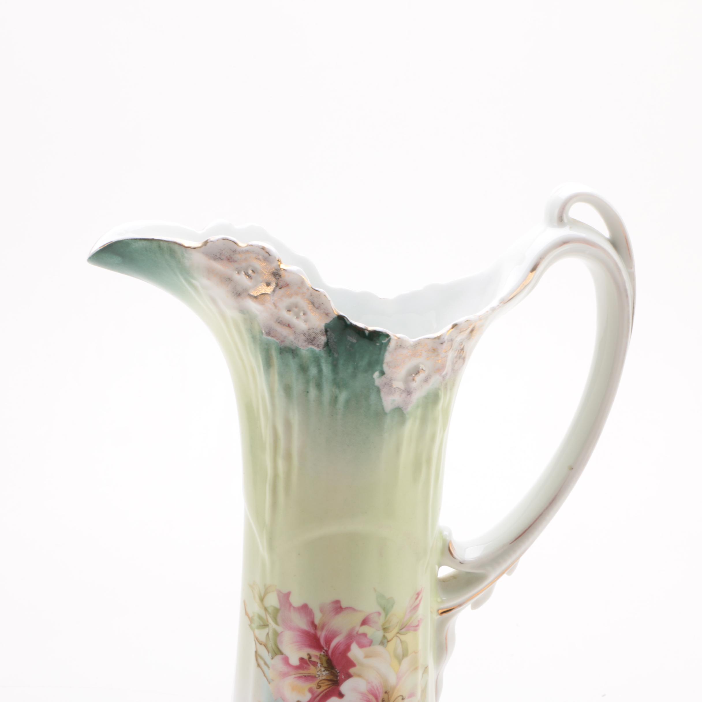 Vintage Hand-Painted Porcelain Ewer