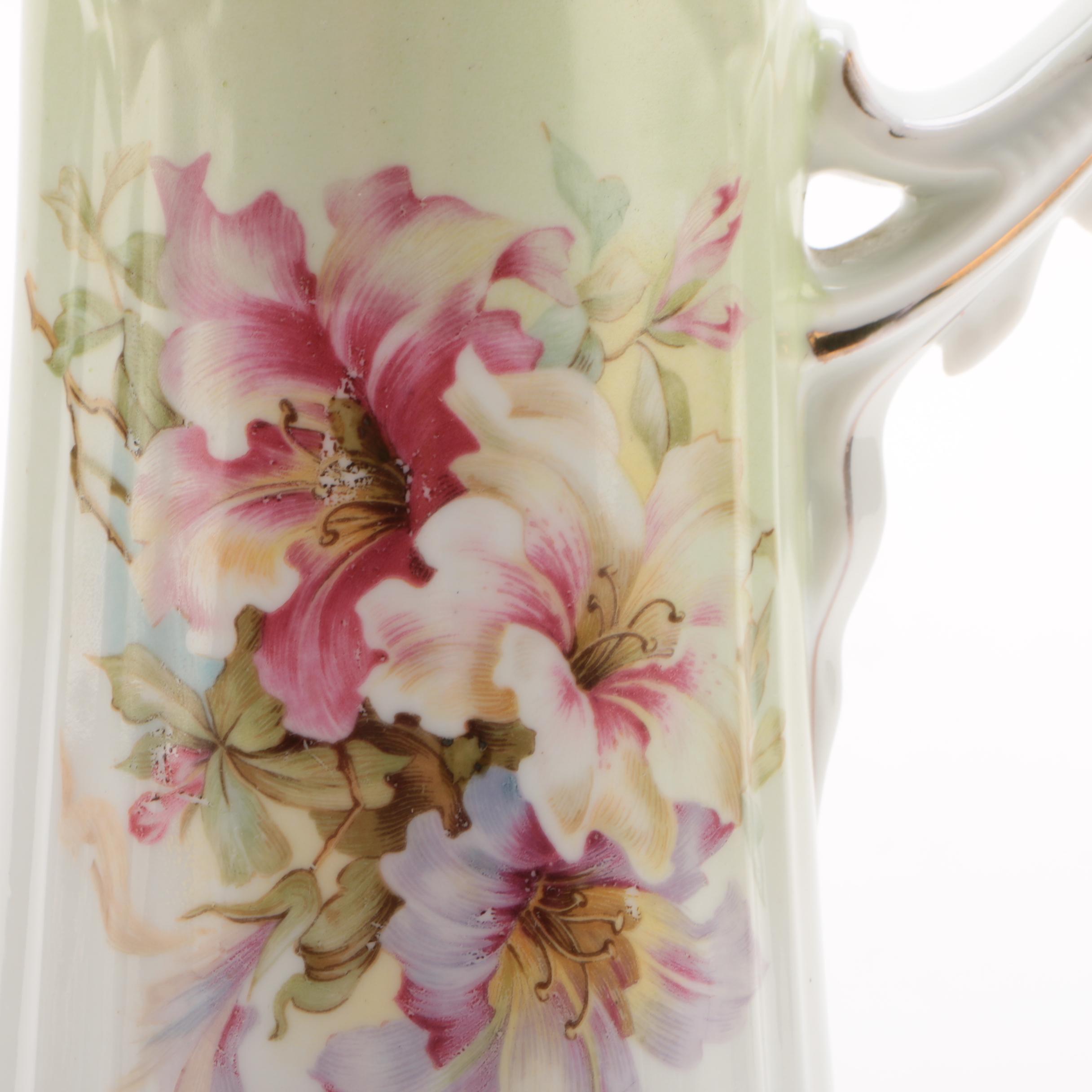 Vintage Hand-Painted Porcelain Ewer