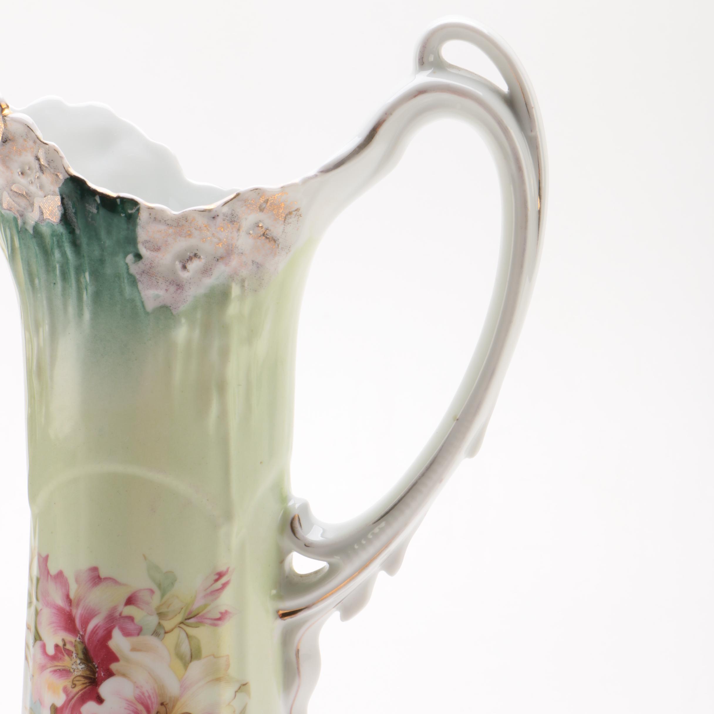 Vintage Hand-Painted Porcelain Ewer