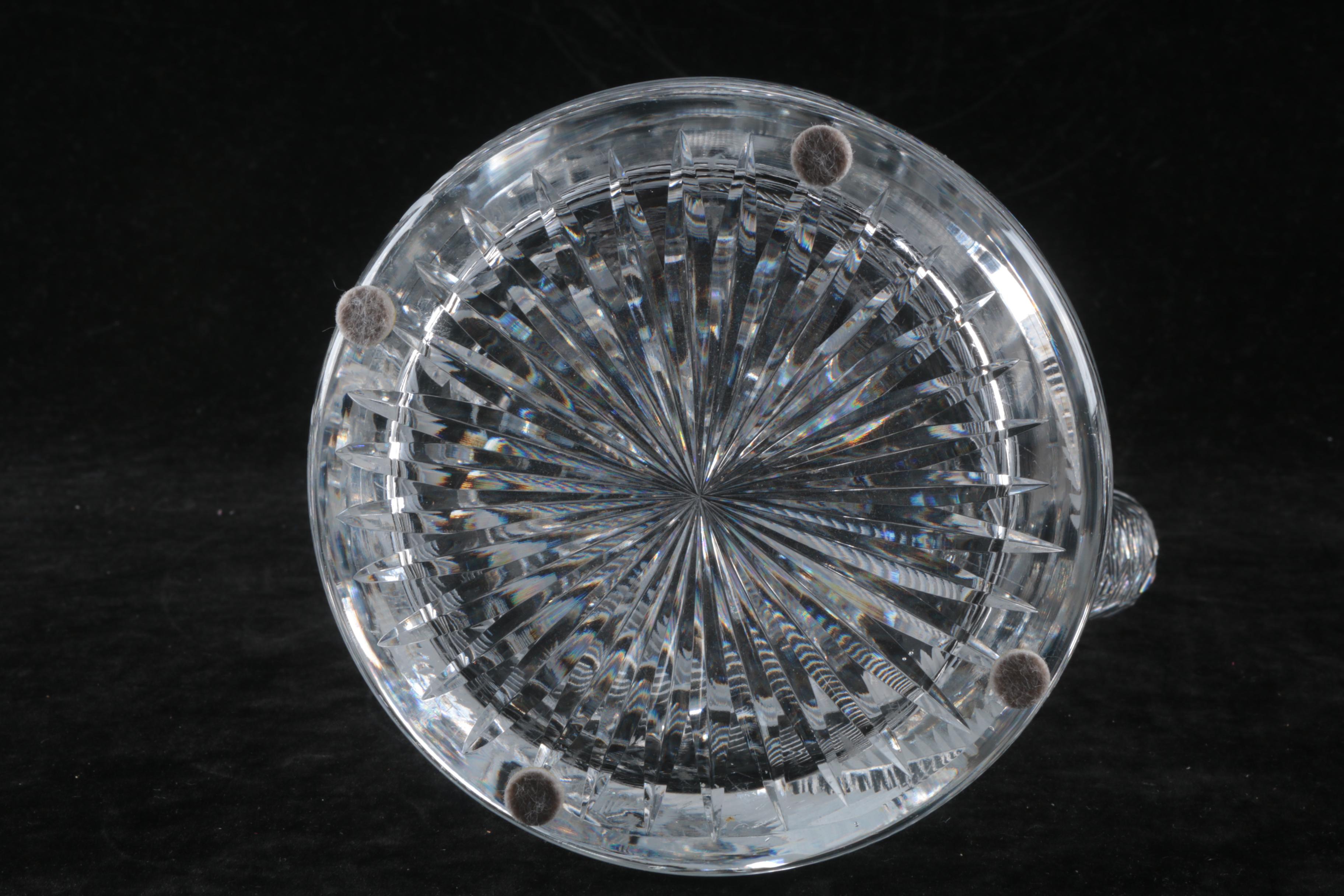 American Brilliant Period Cut Glass Pitcher and Tumblers with Floral Motif
