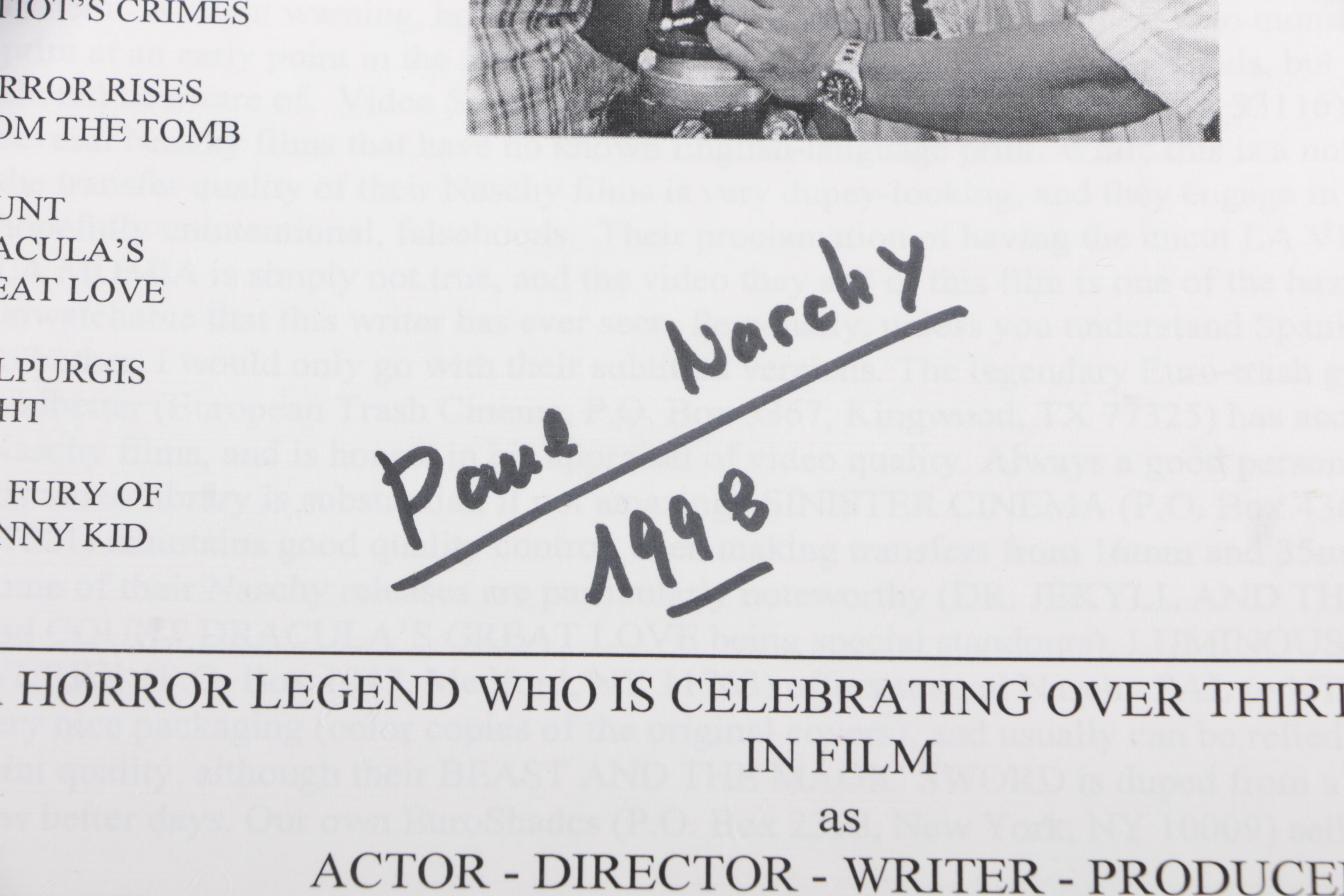 "The Paul Naschy Filmography And Video Guide" By Spanish Film Star Paul Naschy