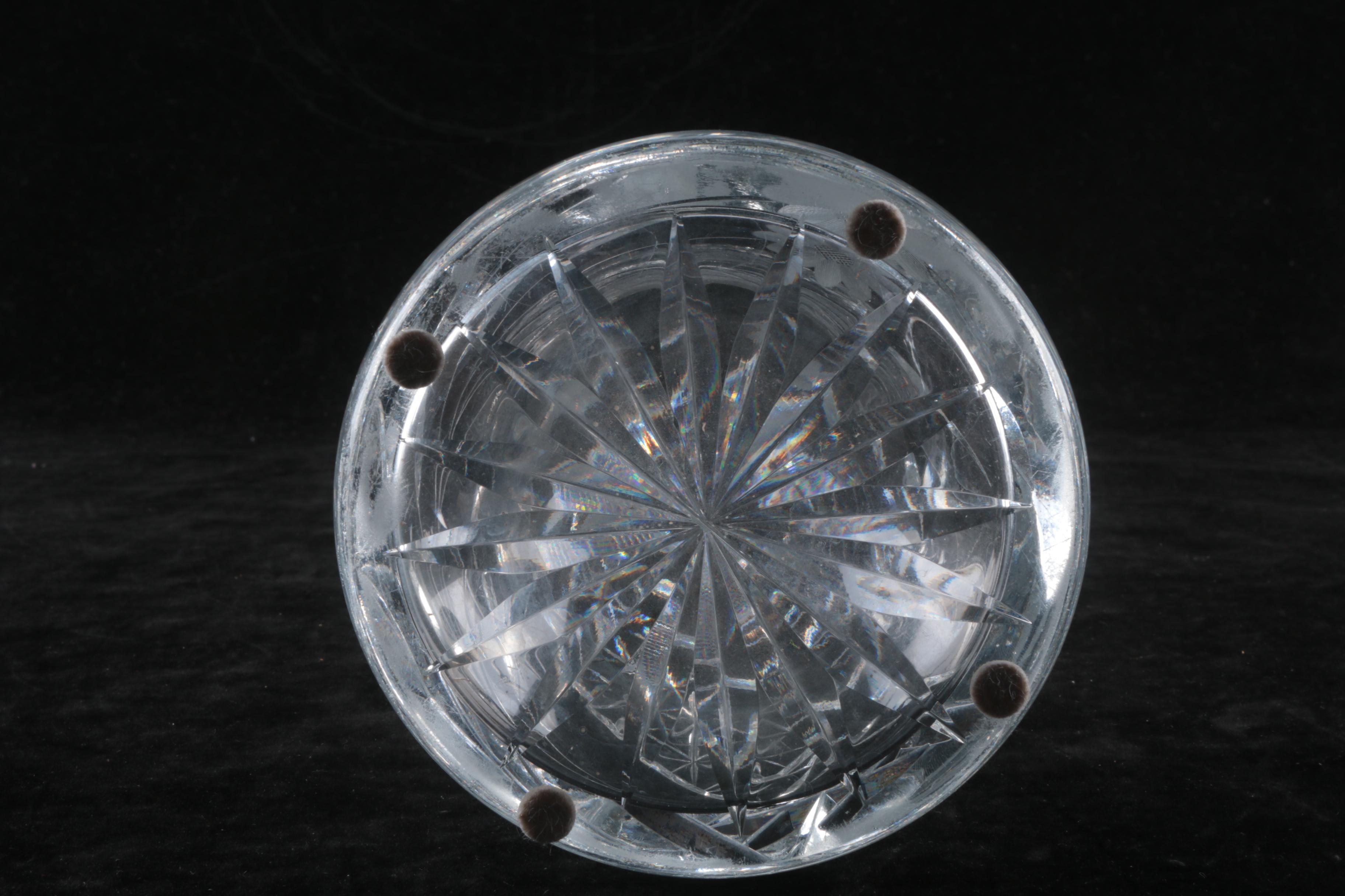 American Brilliant Period Cut Glass Bud Vase and Crystal Bowl