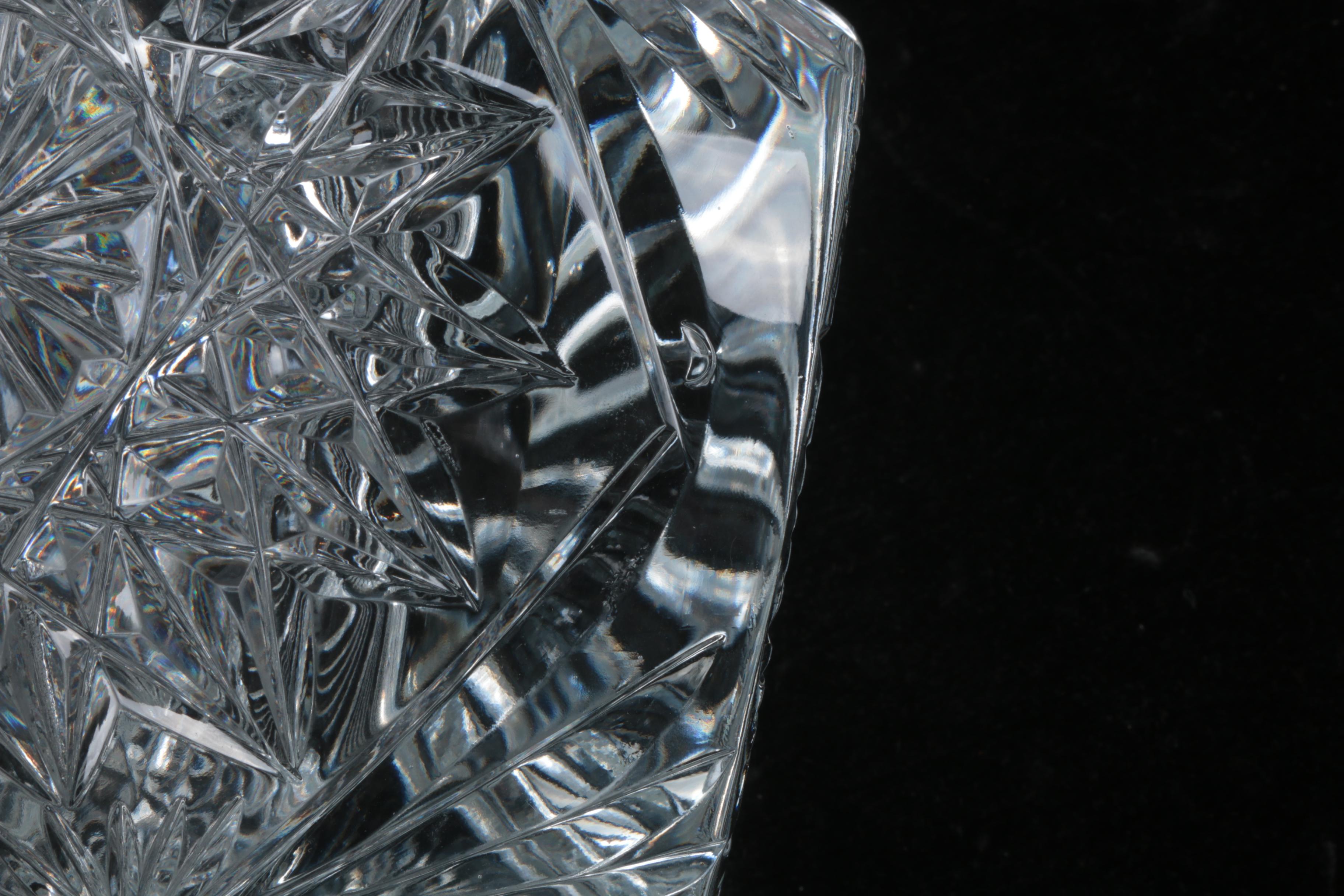 Large Pinwheel and Star Cut Crystal Vase