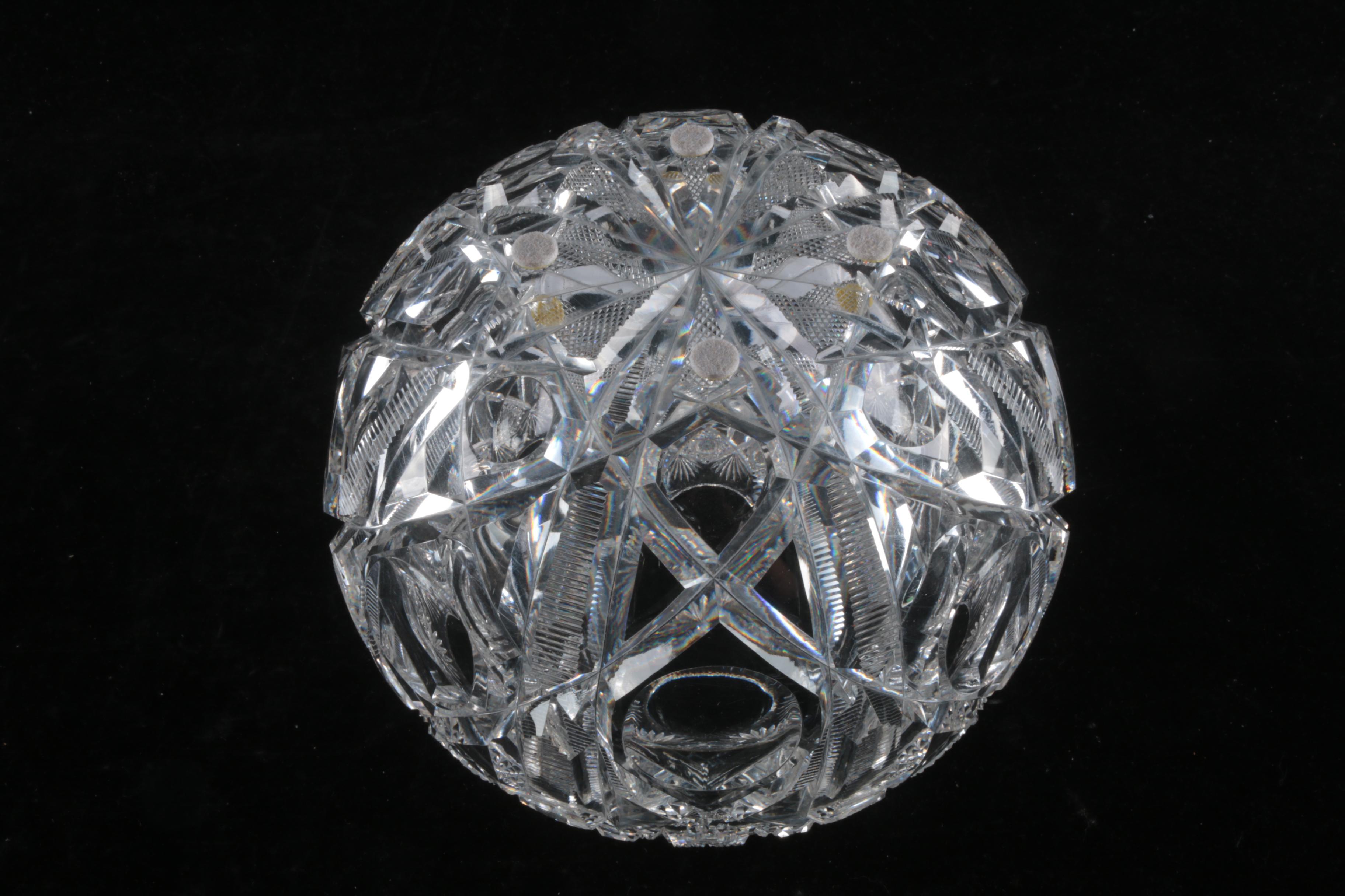 Crystal Rose Bowl with Dish