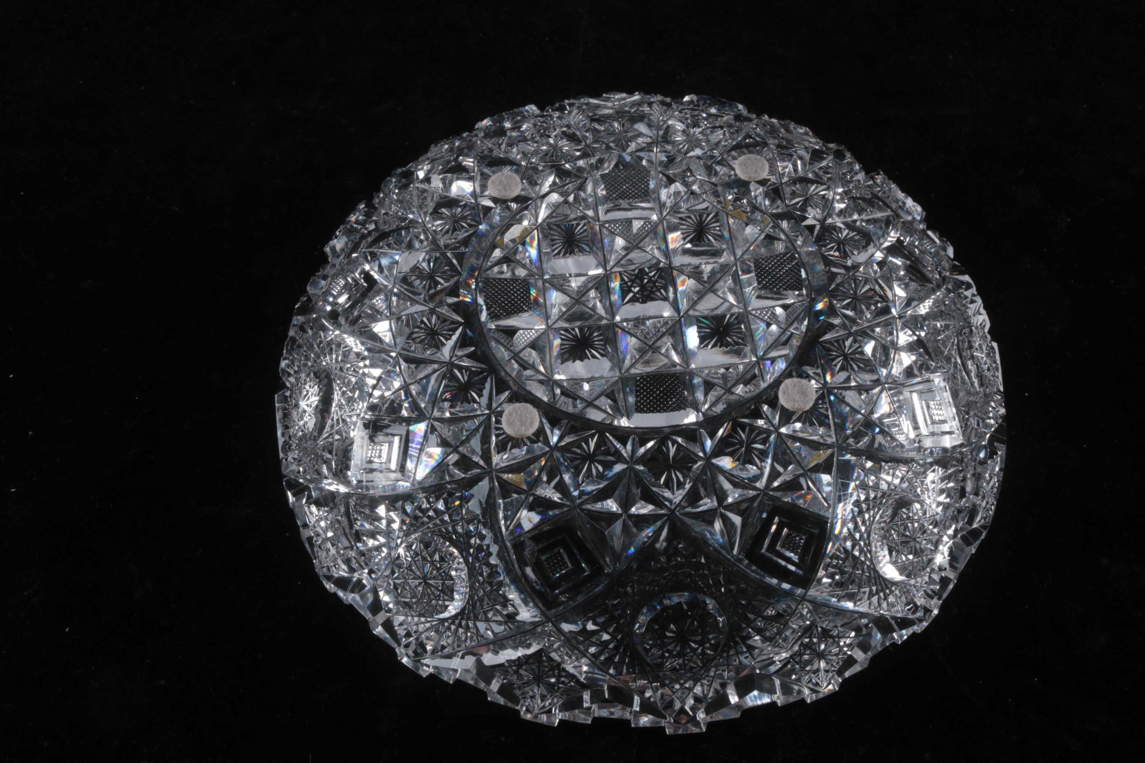 Crystal Rose Bowl with Dish