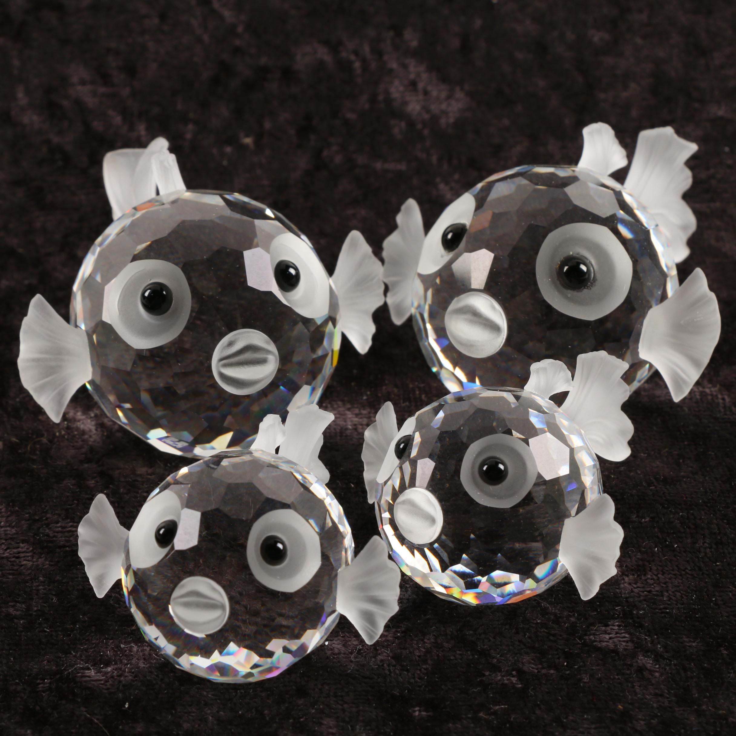 Swarovski Crystal "Puffer Fish" Figurines