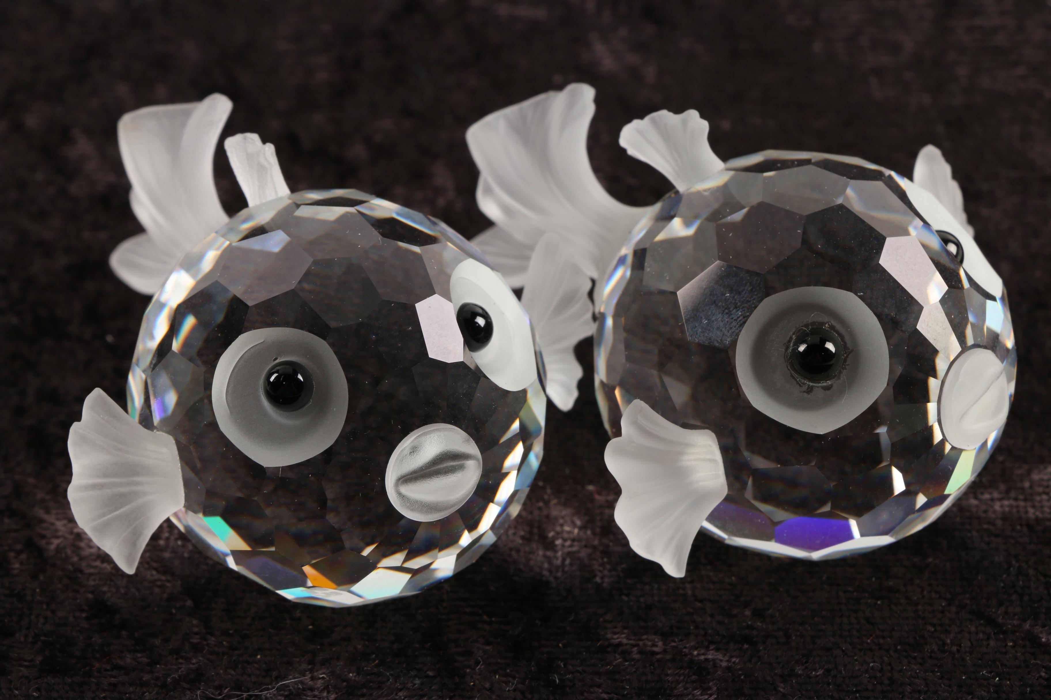 Swarovski Crystal "Puffer Fish" Figurines
