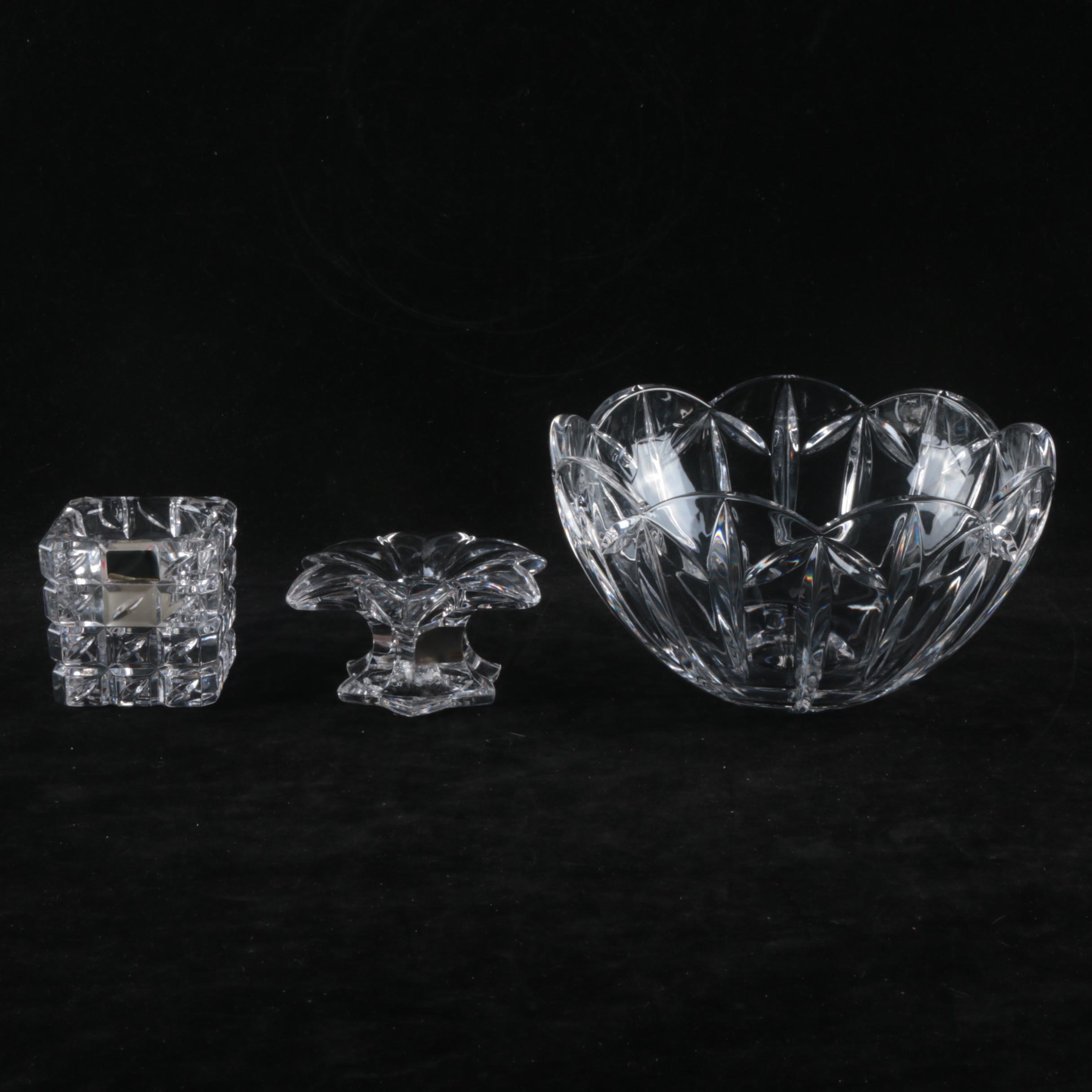 Mikasa Crystal Votive Candleholders with Bowl