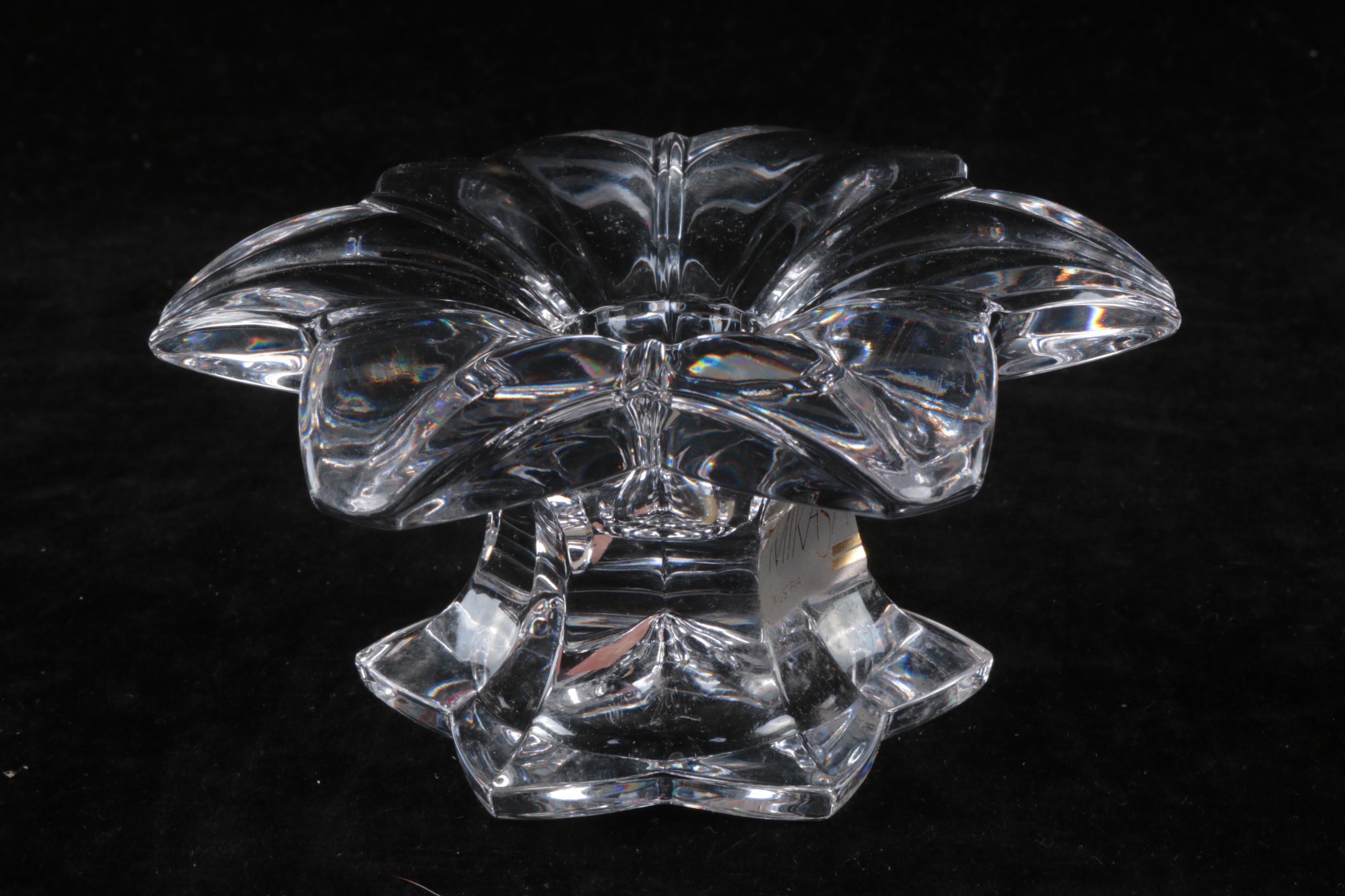Mikasa Crystal Votive Candleholders with Bowl