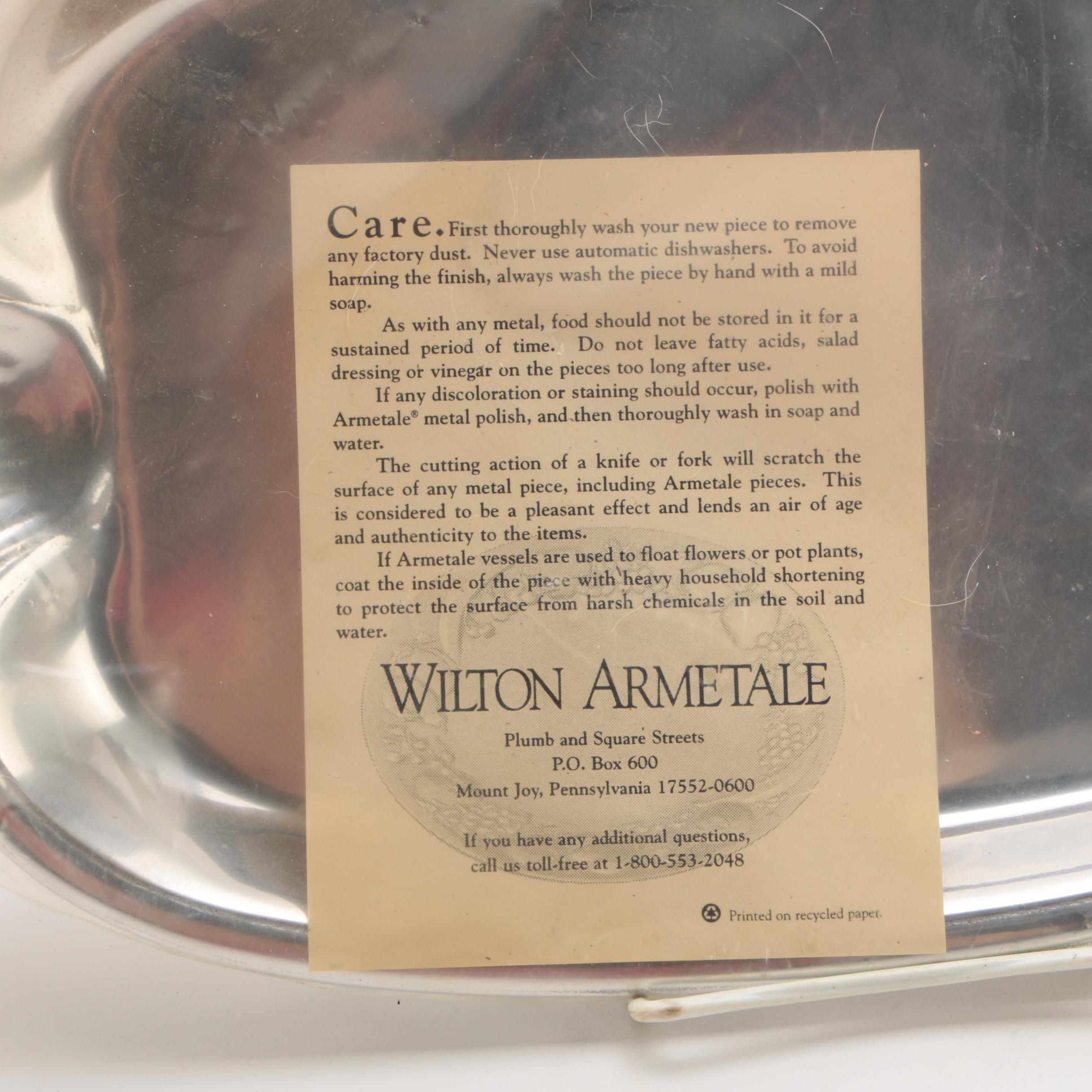 Wilton Armetale Tray, Pewter Figurines, and Silver Plate Snail Salt Cellar