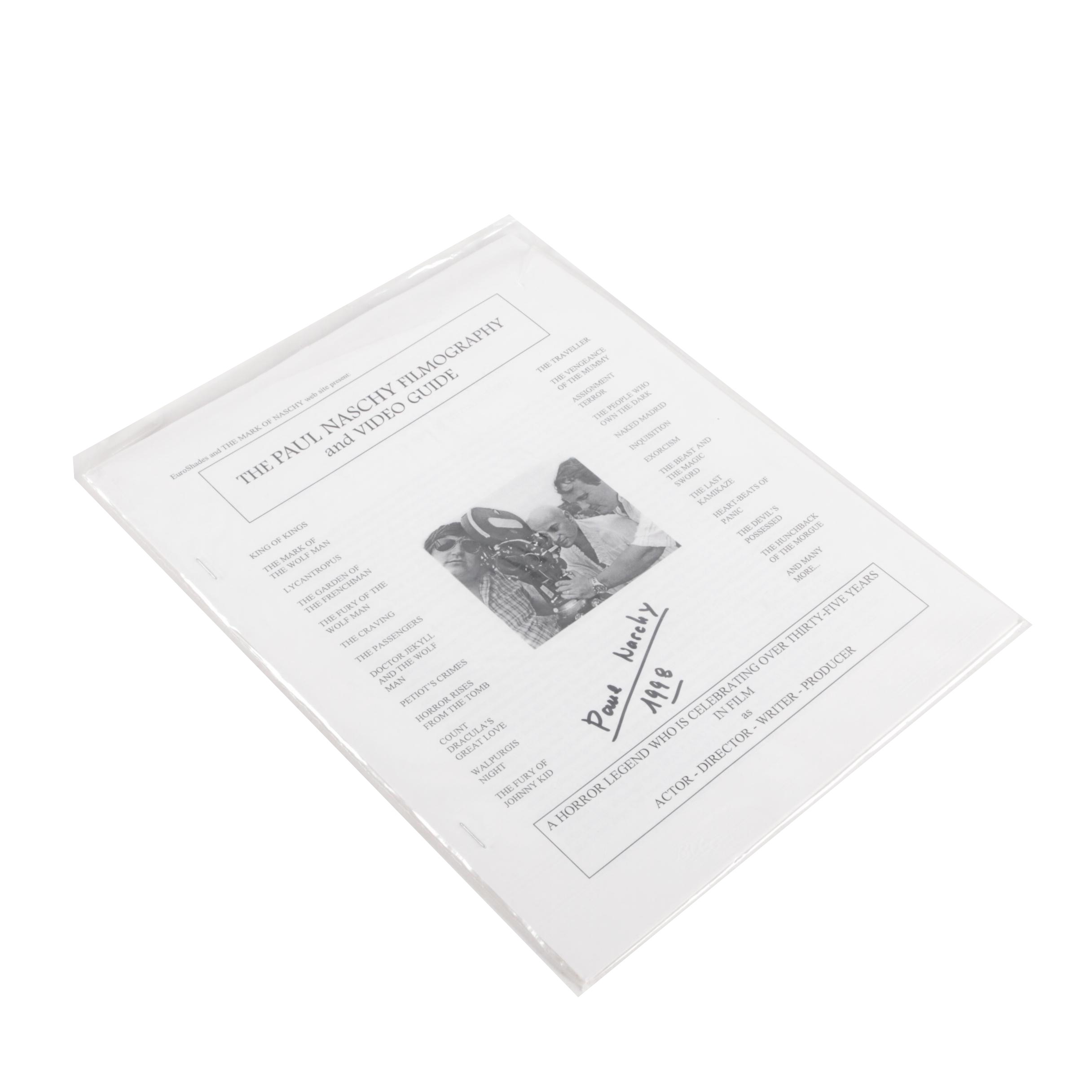 "The Paul Naschy Filmography And Video Guide" By Spanish Film Star Paul Naschy