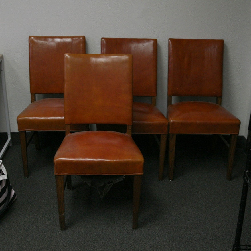 Vintage Vinyl Upholstered Side Chairs