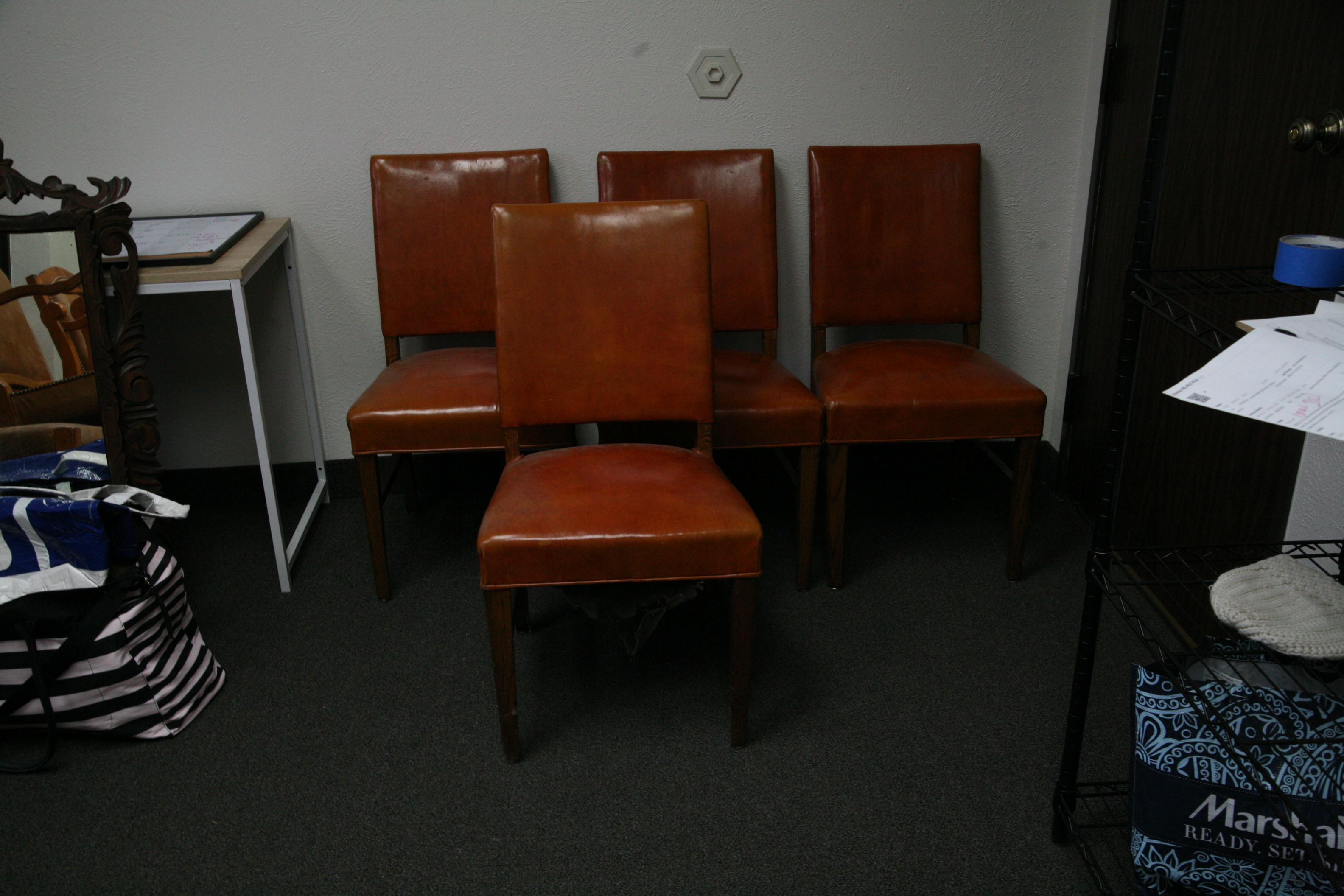 Vintage Vinyl Upholstered Side Chairs