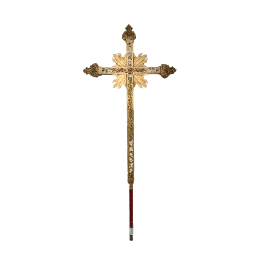 Gold-Tone Wooden Cross
