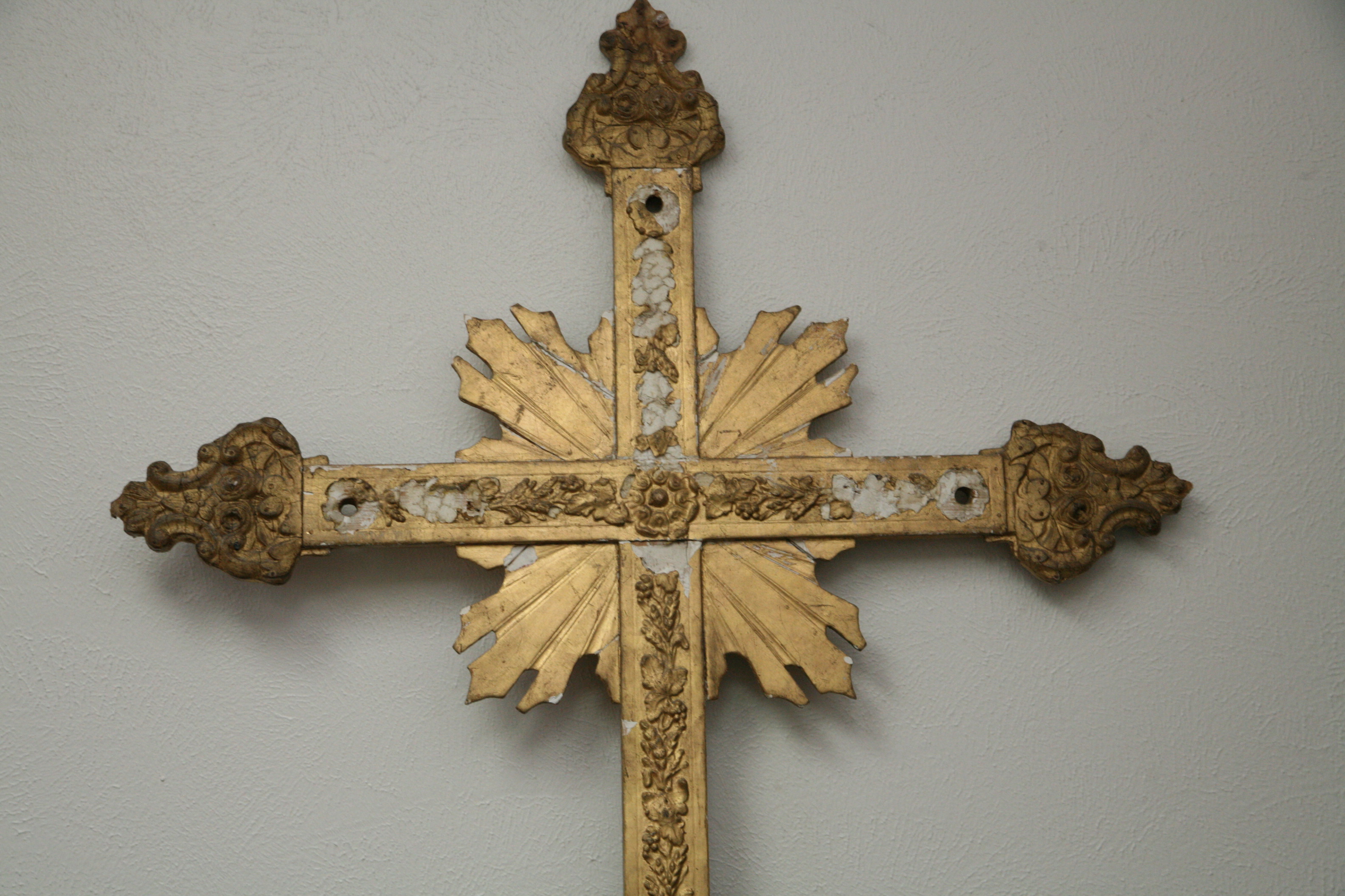 Gold-Tone Wooden Cross
