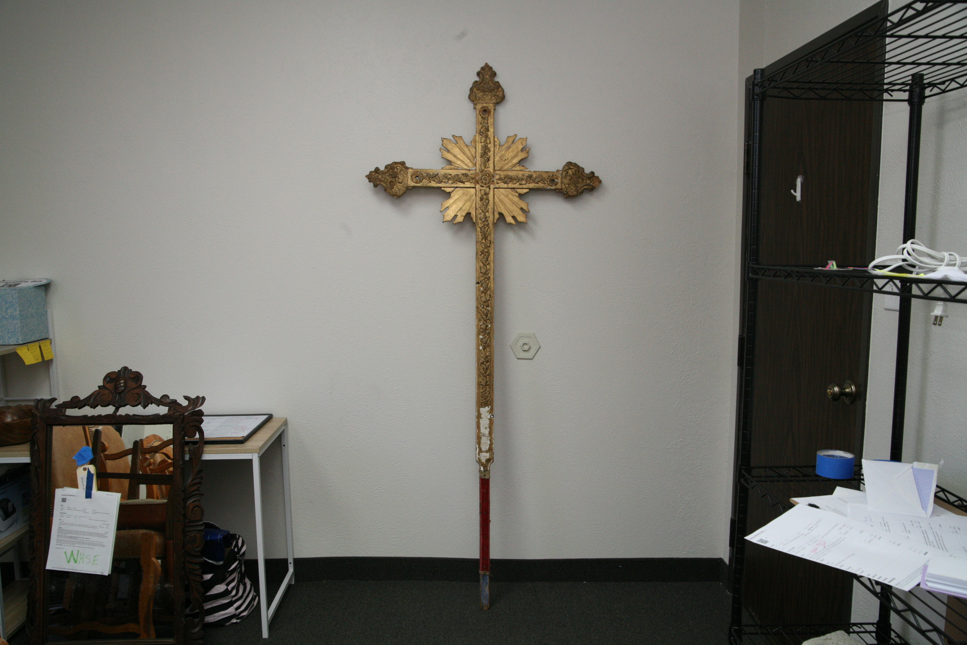 Gold-Tone Wooden Cross