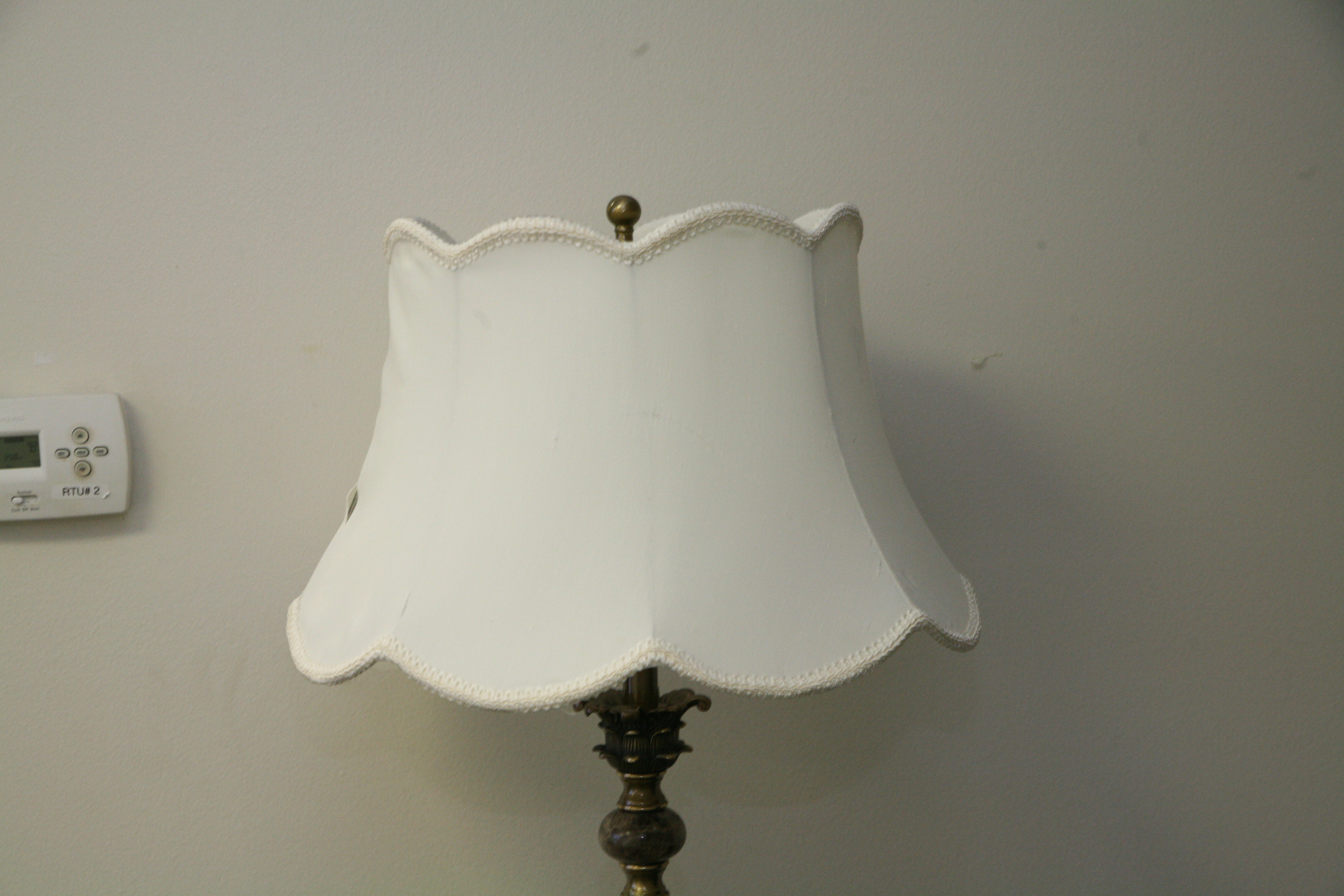 Edwardian Style Brass and Stone Floor Lamp