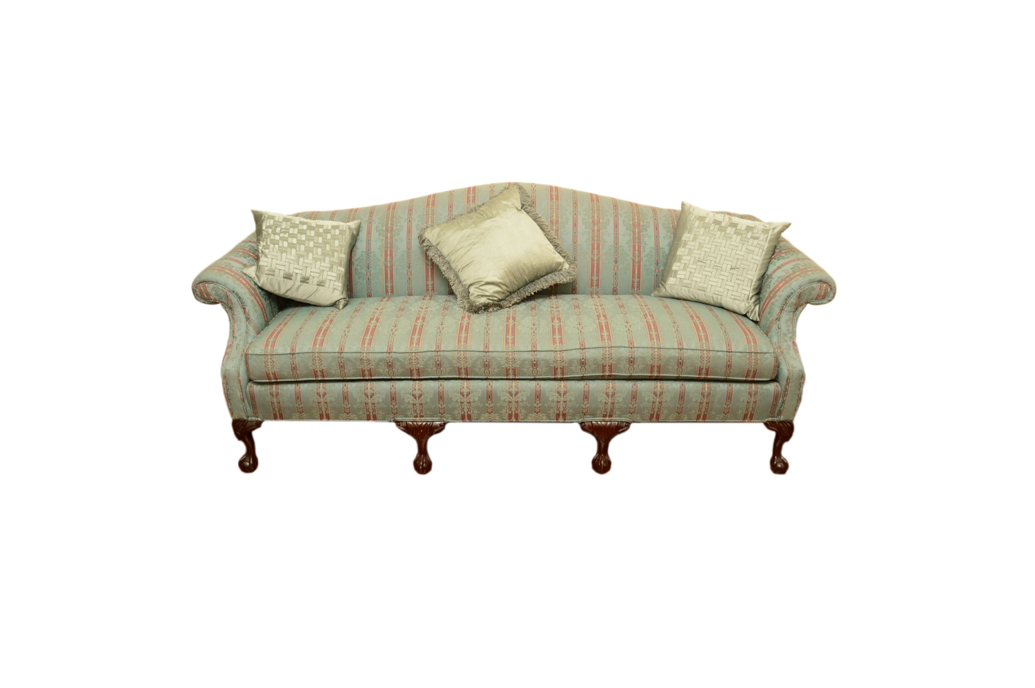Vintage Chippendale Style Upholstered Sofa by Greene Brothers