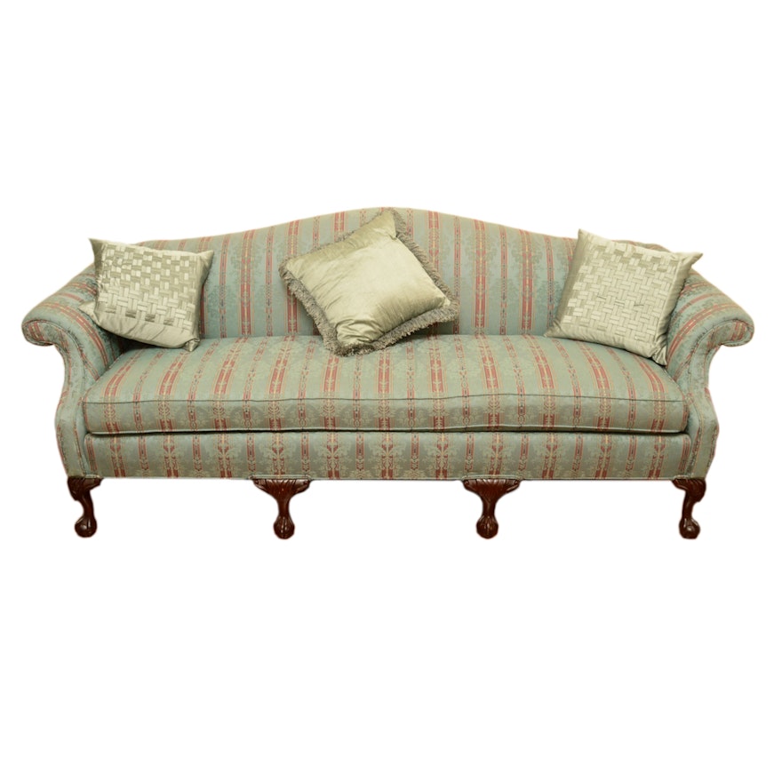 Vintage Chippendale Style Upholstered Sofa by Greene Brothers