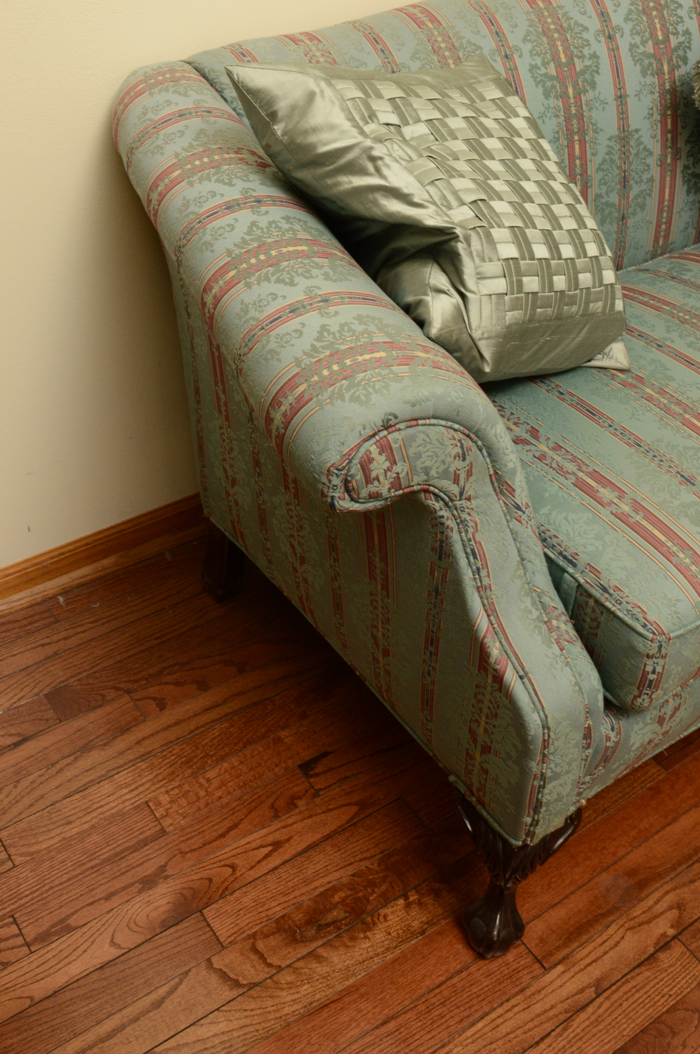 Vintage Chippendale Style Upholstered Sofa by Greene Brothers