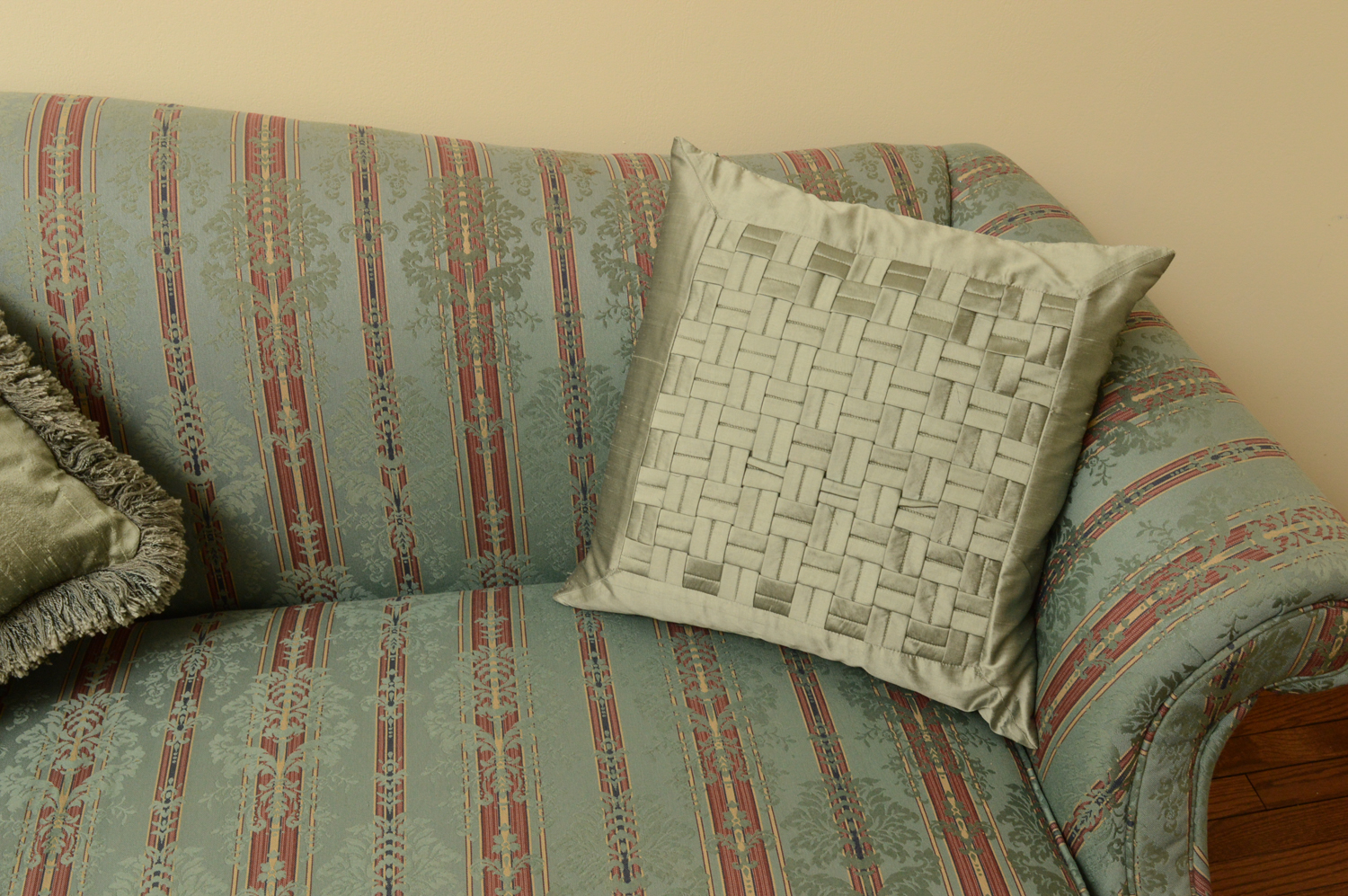 Vintage Chippendale Style Upholstered Sofa by Greene Brothers