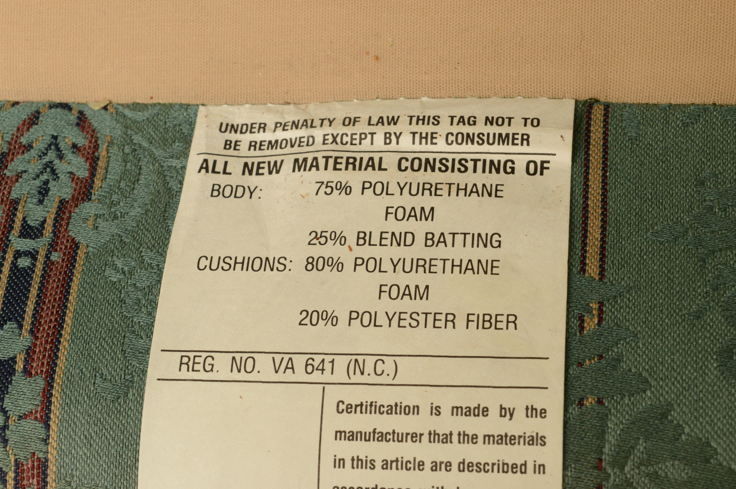 Vintage Chippendale Style Upholstered Sofa by Greene Brothers