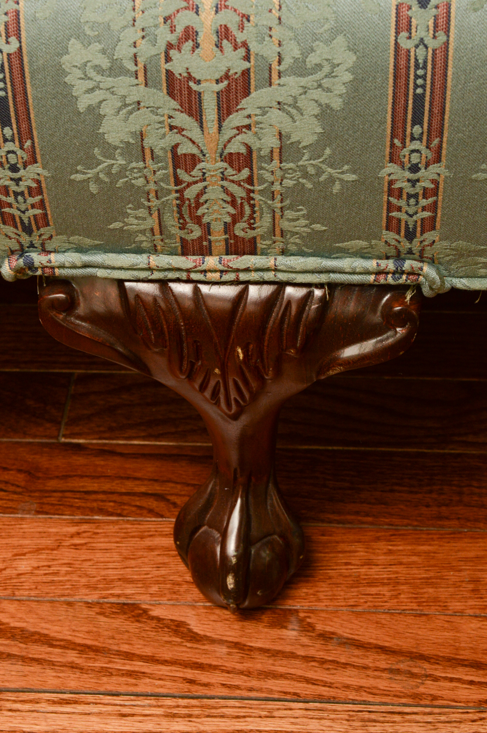 Vintage Chippendale Style Upholstered Sofa by Greene Brothers