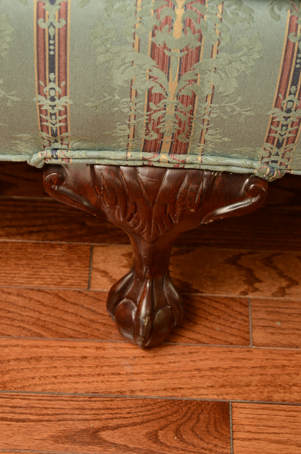 Vintage Chippendale Style Upholstered Sofa by Greene Brothers