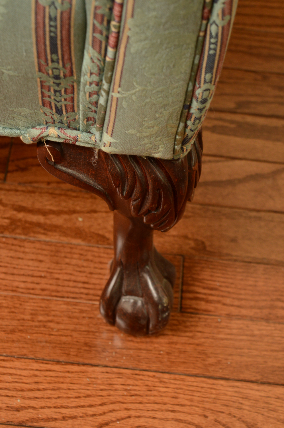 Vintage Chippendale Style Upholstered Sofa by Greene Brothers