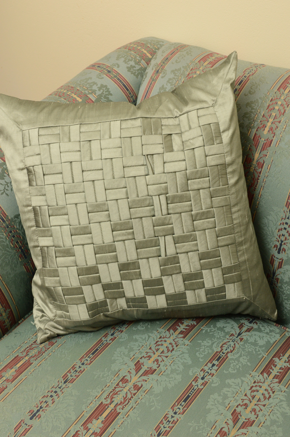 Vintage Chippendale Style Upholstered Sofa by Greene Brothers