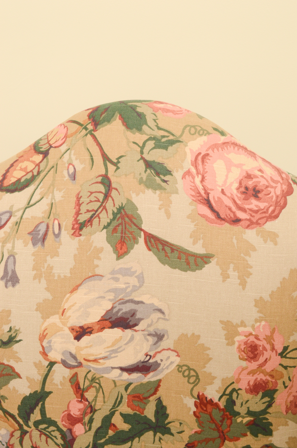 Vintage Queen Anne Style Floral Upholstered Wingback Chairs