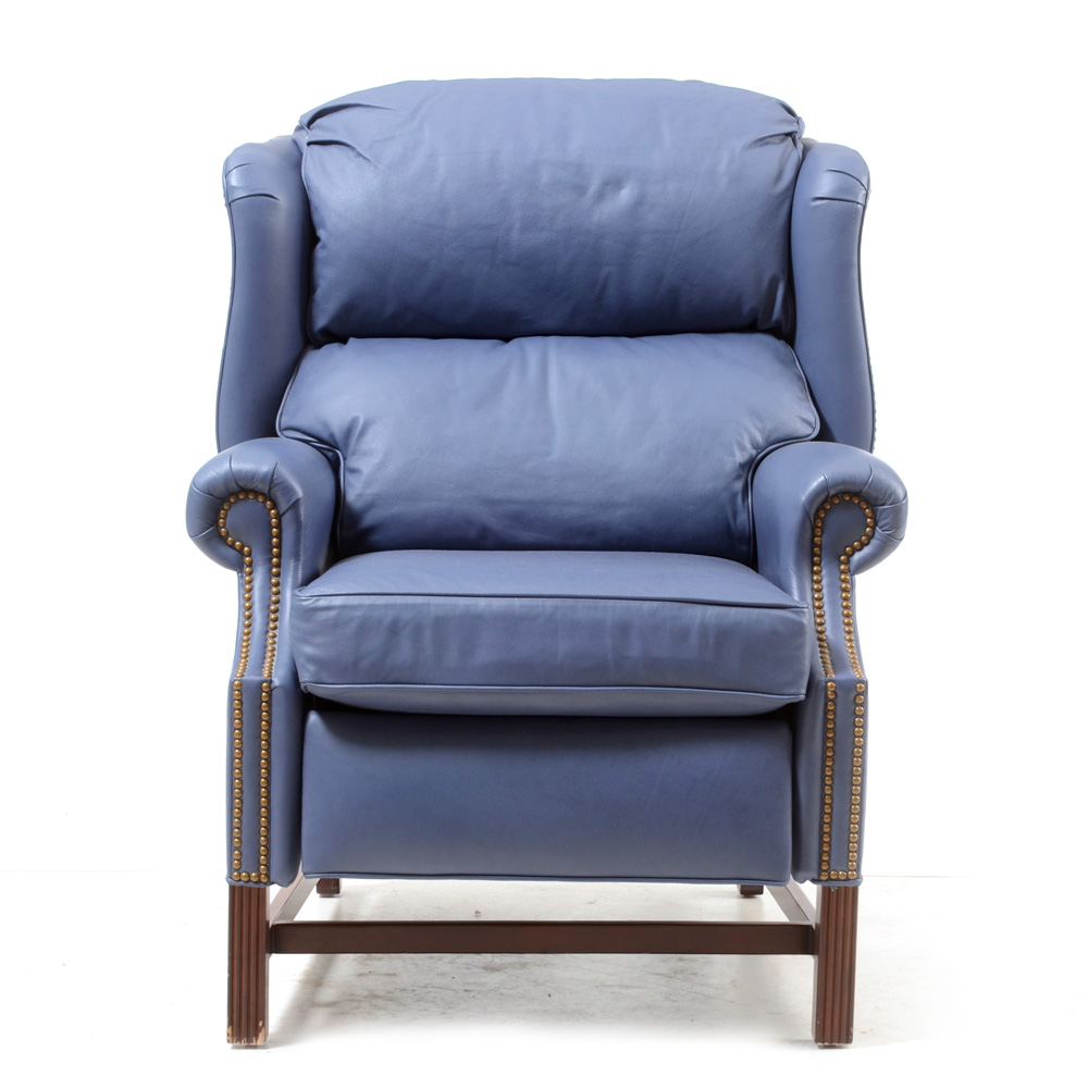 Thomasville Wing-Back Leather Recliner