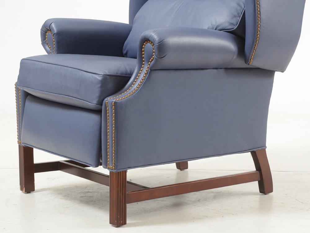 Thomasville Wing-Back Leather Recliner