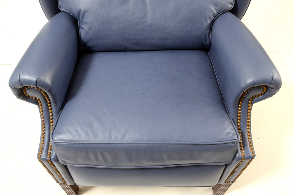 Thomasville Wing-Back Leather Recliner